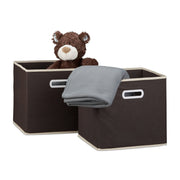 Faltbox 2er-Set Creme-Dunkelbraun von Relaxdays