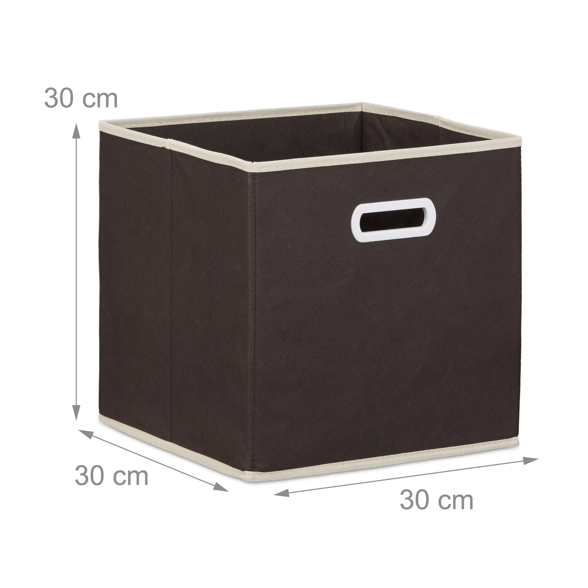 Faltbox 2er-Set Creme-Dunkelbraun von Relaxdays
