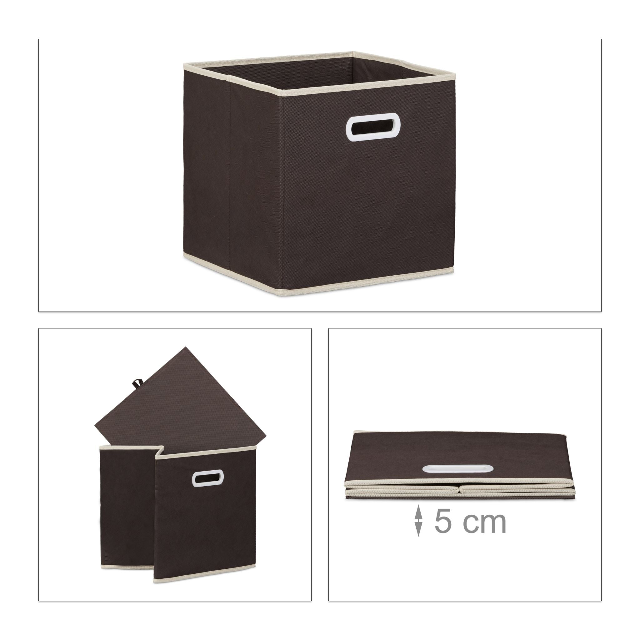 Faltbox 2er-Set Creme-Dunkelbraun von Relaxdays