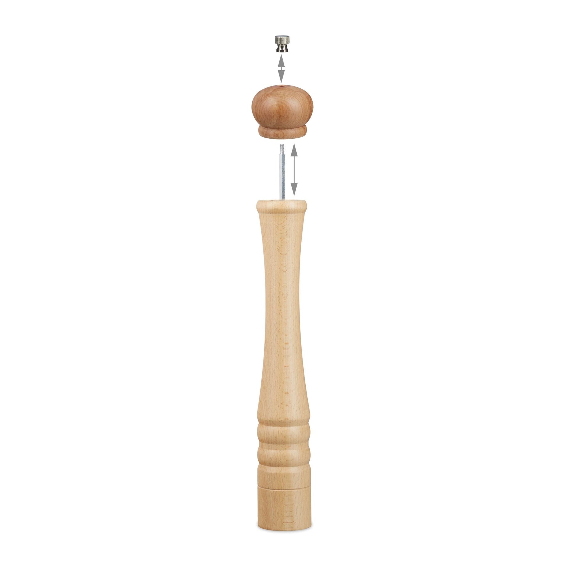 Pfeffermühle Holz Hellbraun-Silber von Relaxdays