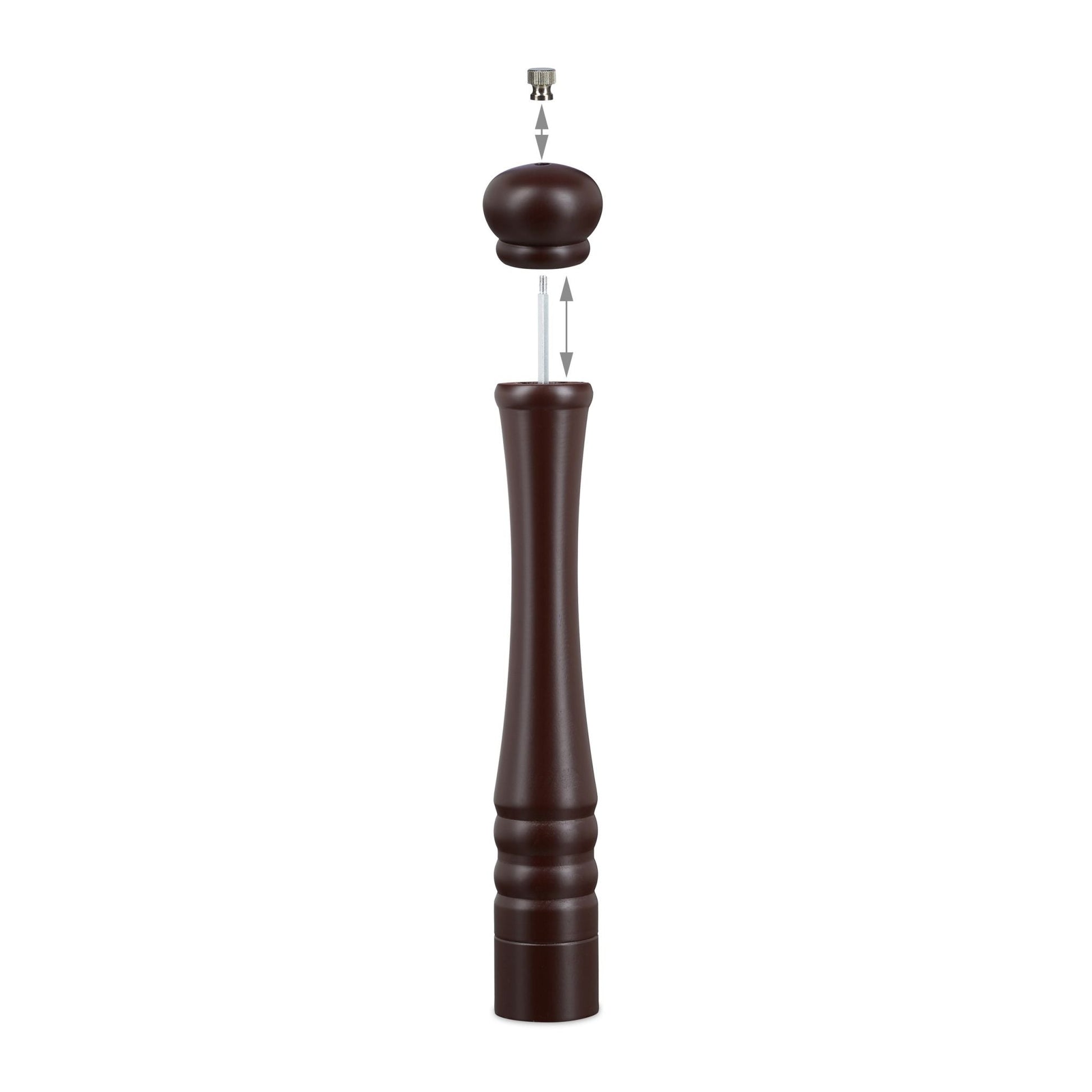 Pfeffermühle Holz Dunkelbraun-Silber von Relaxdays