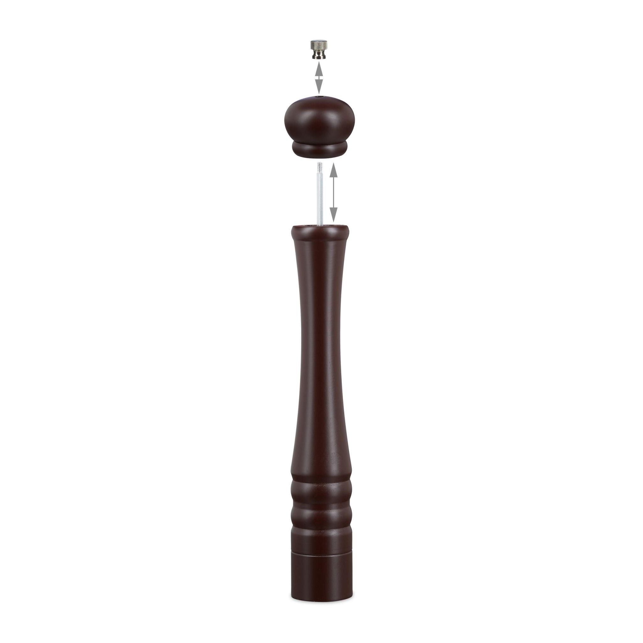 Pfeffermühle Holz Dunkelbraun-Silber von Relaxdays