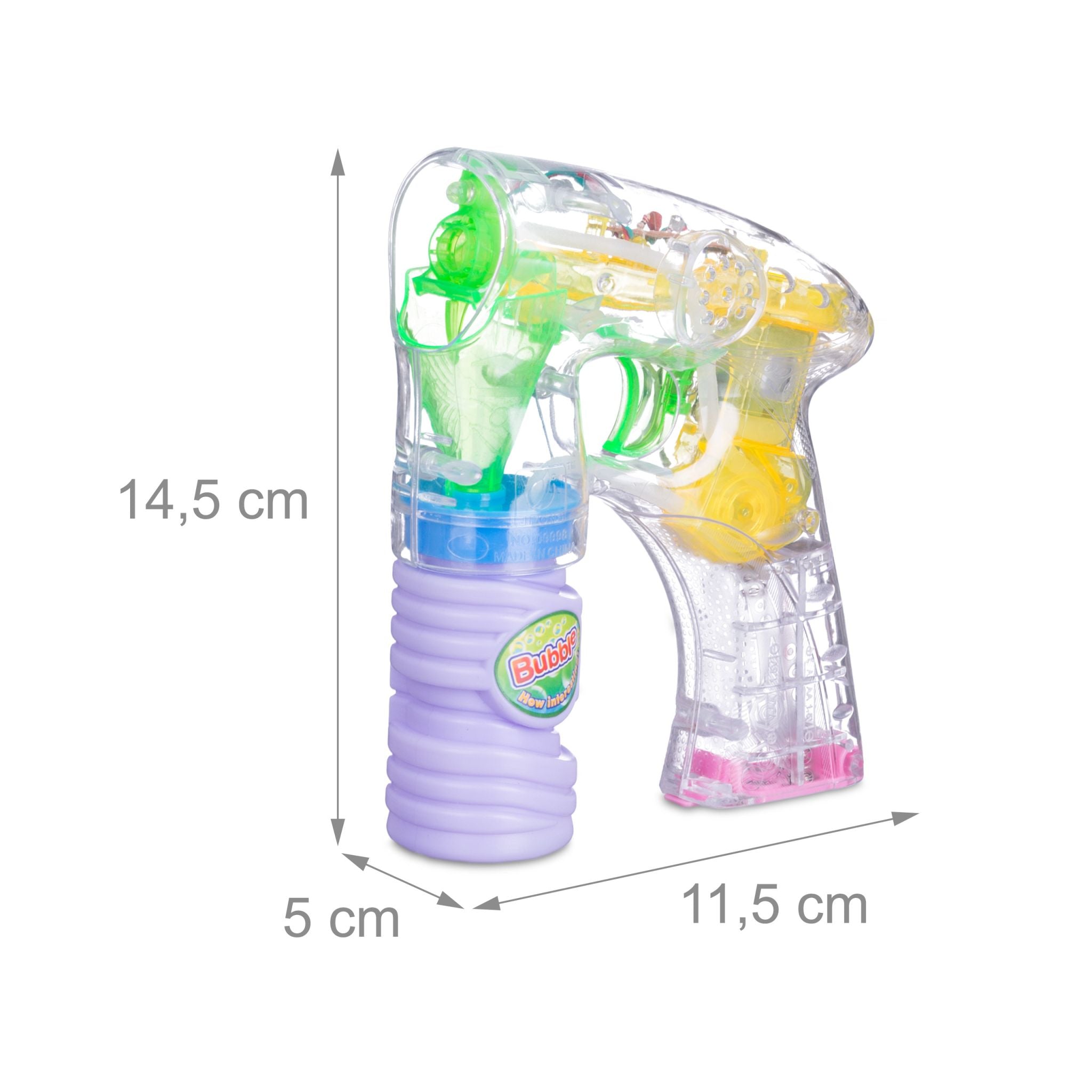 LED Seifenblasenpistole Grün-Rosa-Transparent von Relaxdays