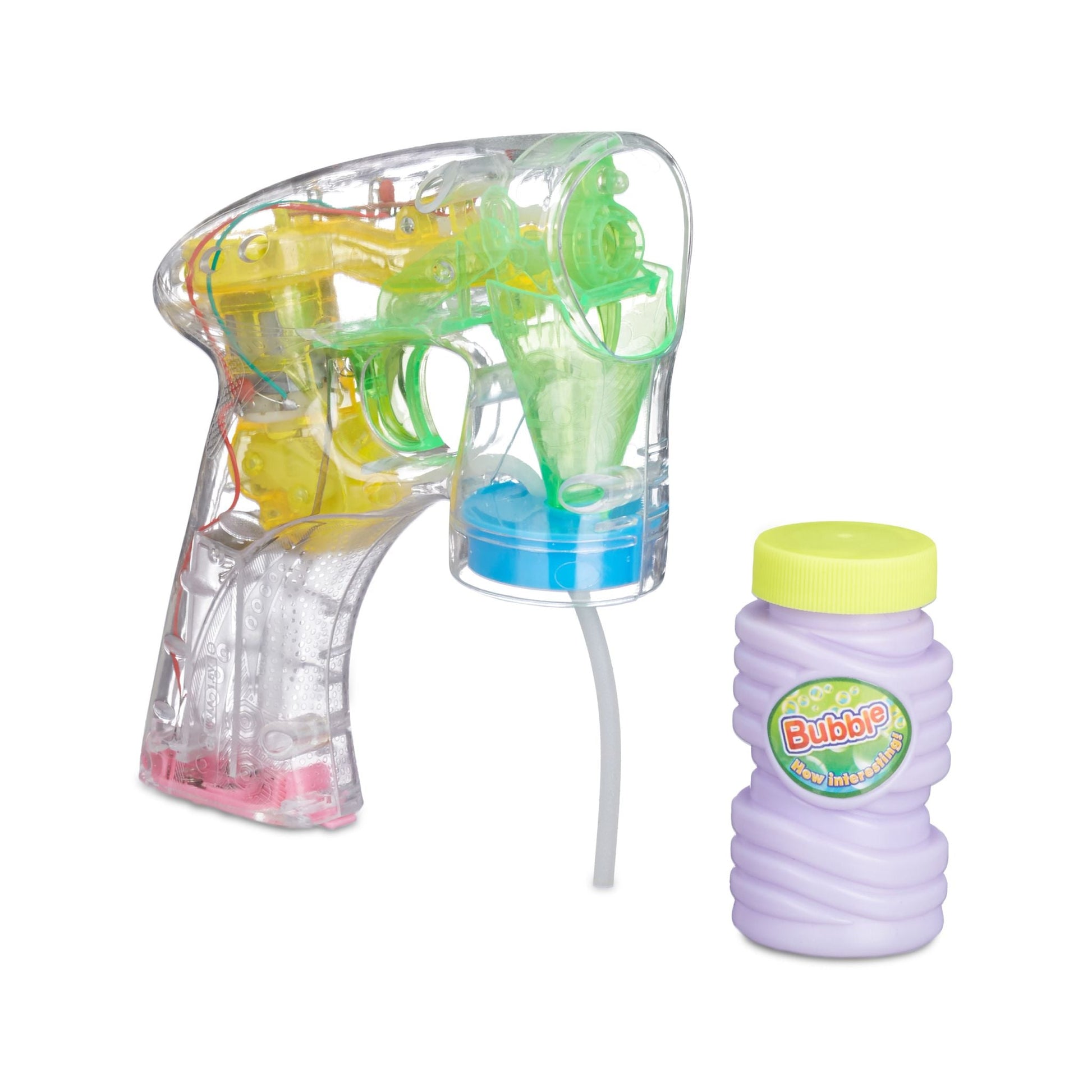 LED Seifenblasenpistole Grün-Rosa-Transparent von Relaxdays