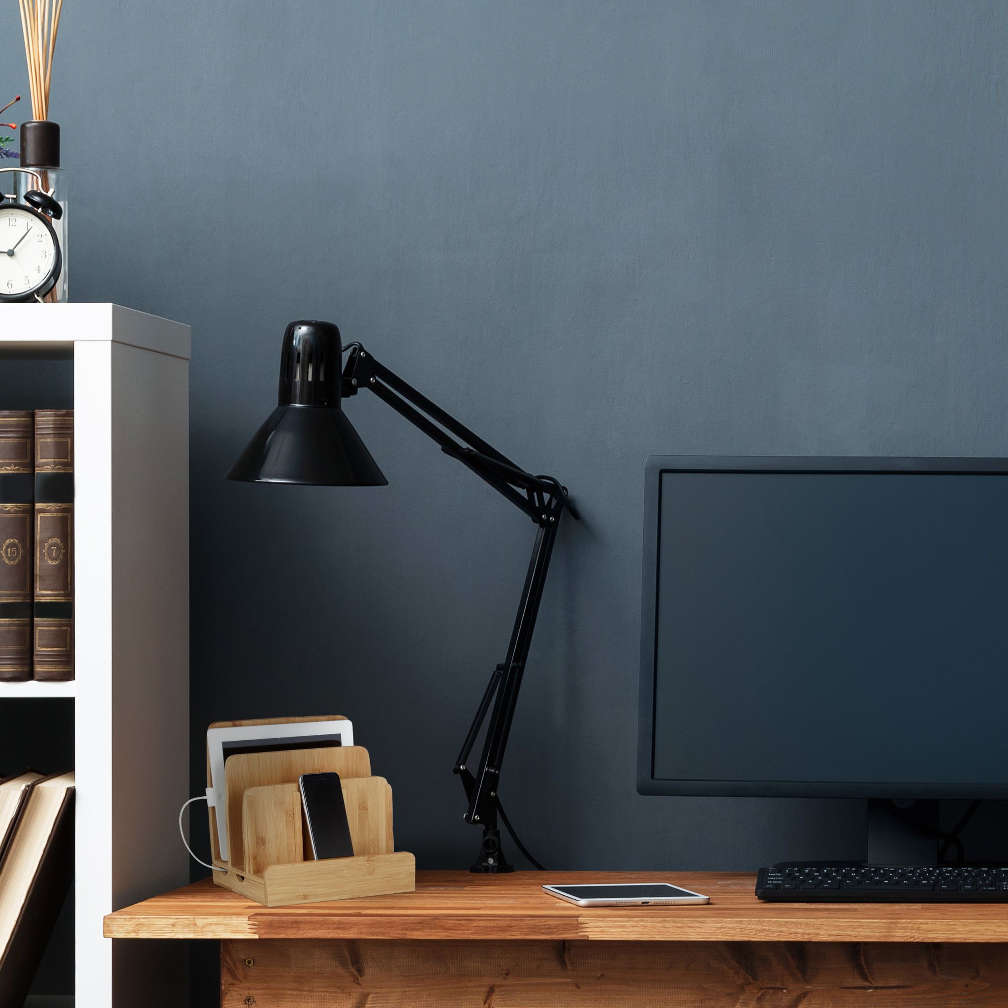 Ladestation Bambus Hellbraun von Relaxdays