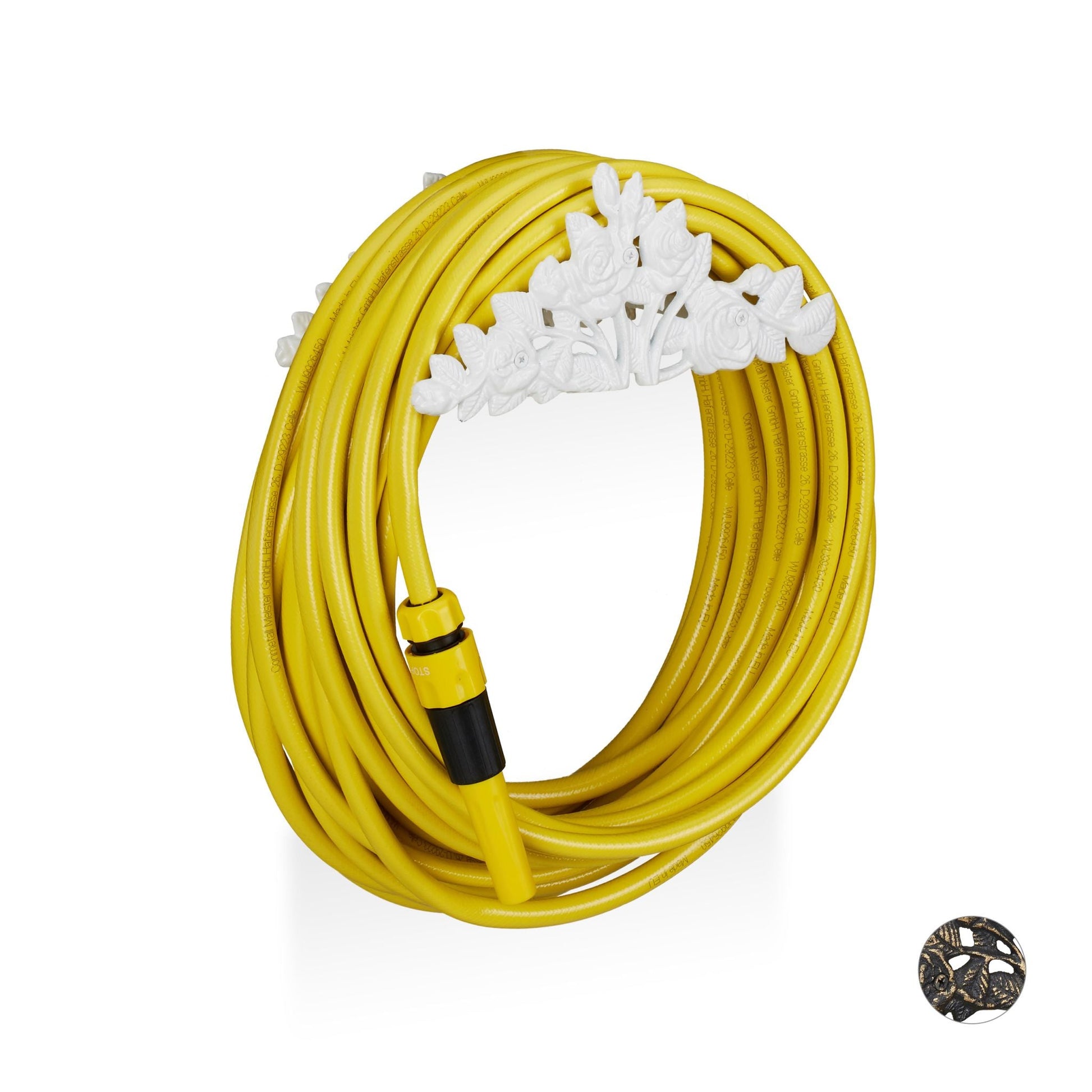 Schlauchhalter Antik Rosen Weiss von Relaxdays
