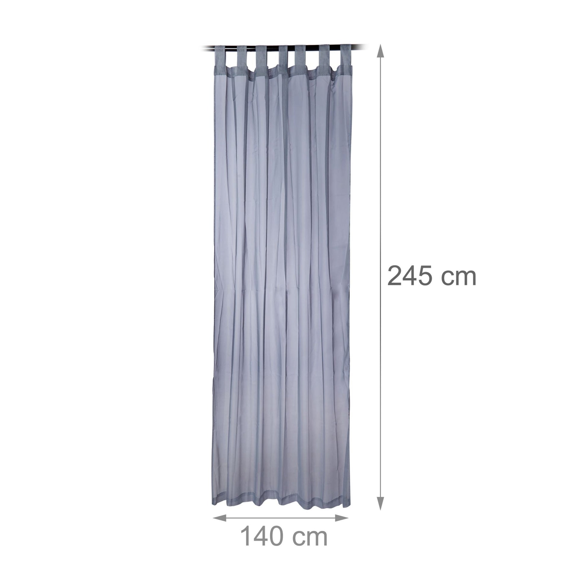 Vorhänge mit Schlaufen 2er-Set Silber von Relaxdays