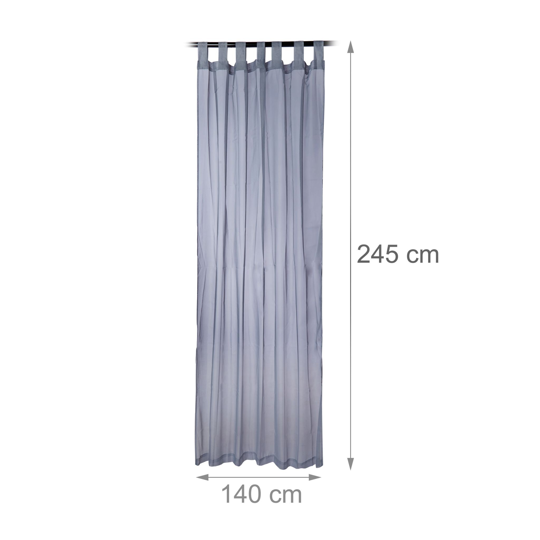 Vorhänge mit Schlaufen 2er-Set Silber von Relaxdays