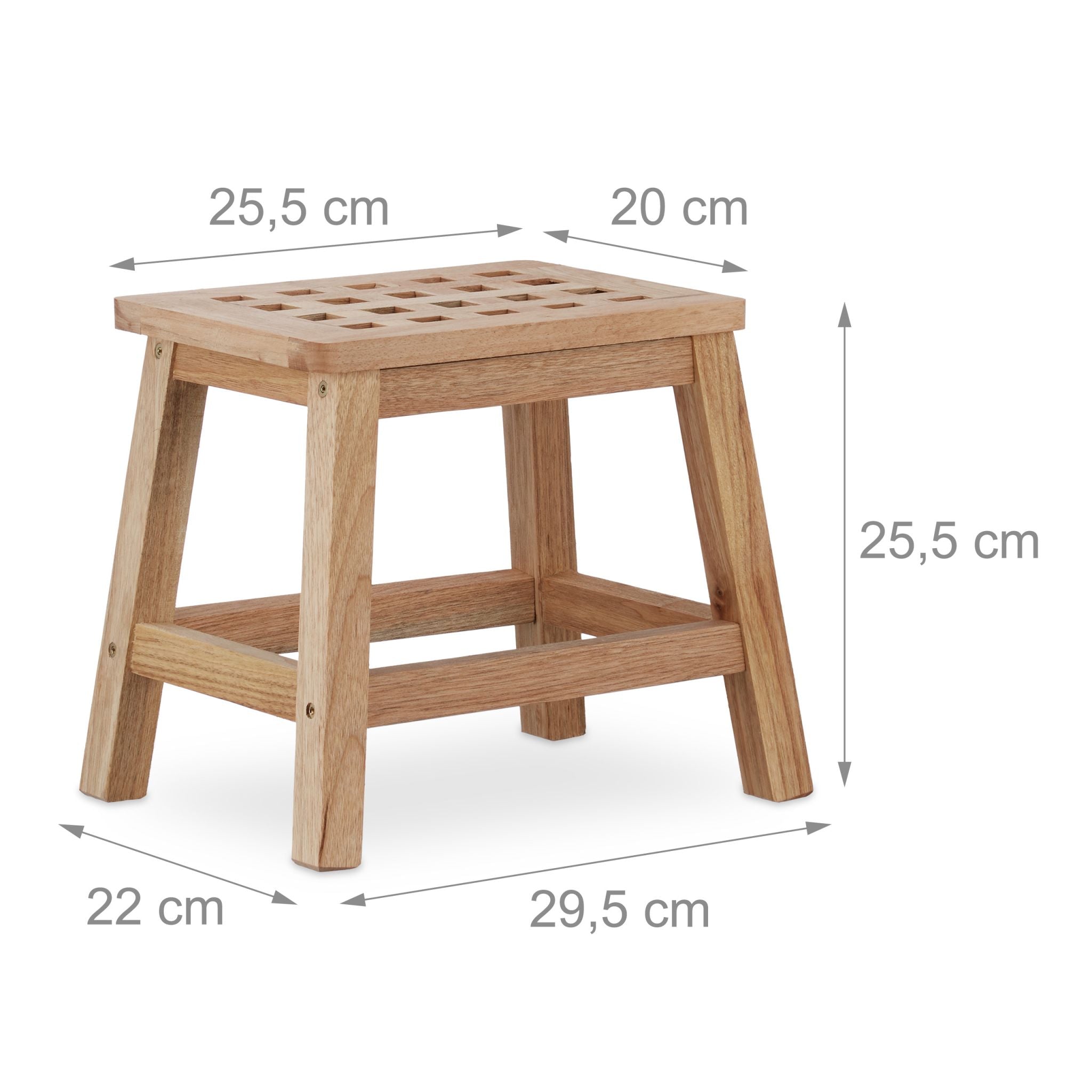 Tritthocker Walnuss Hellbraun von Relaxdays