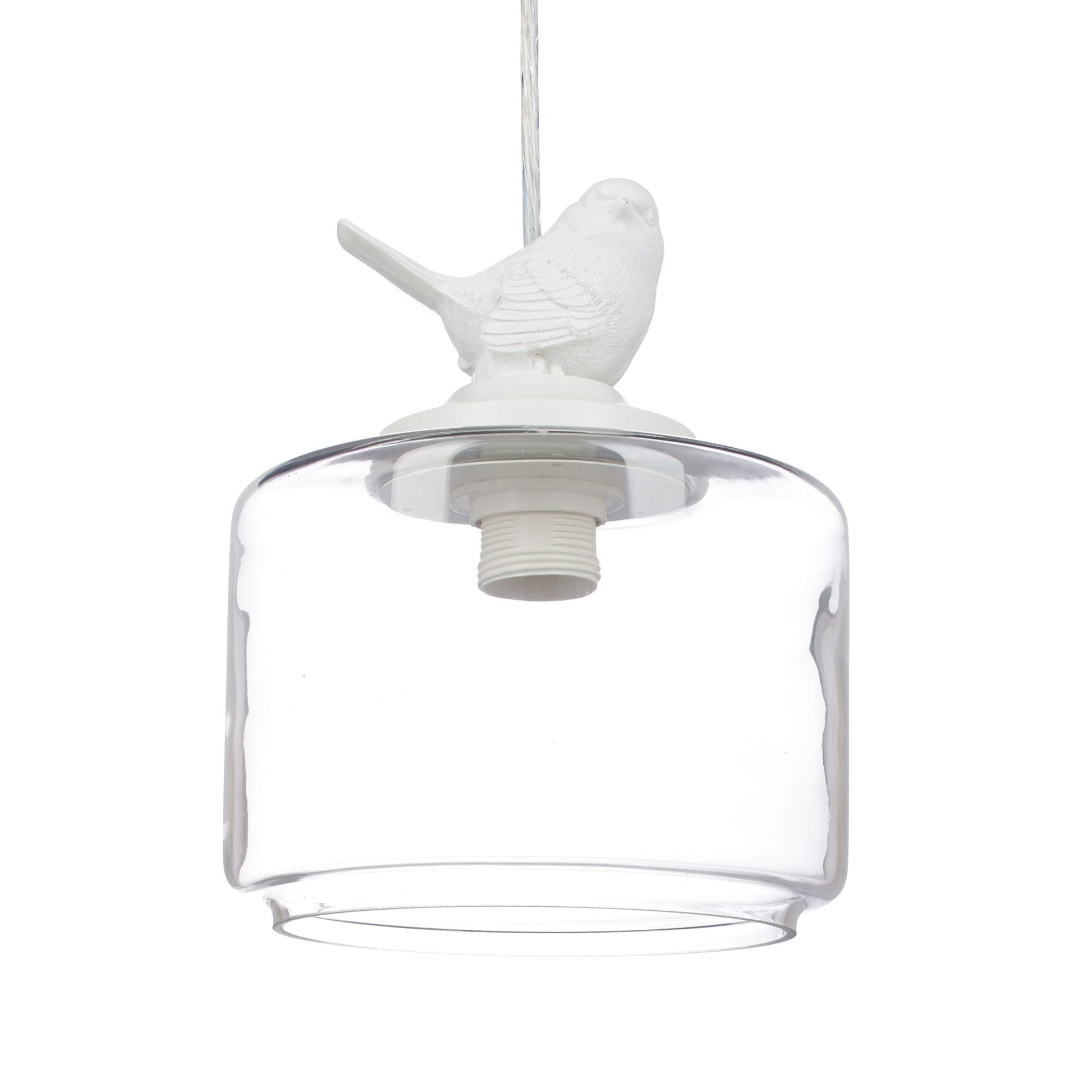 Deckenleuchte Vogelfigur Weiss-Transparent von Relaxdays