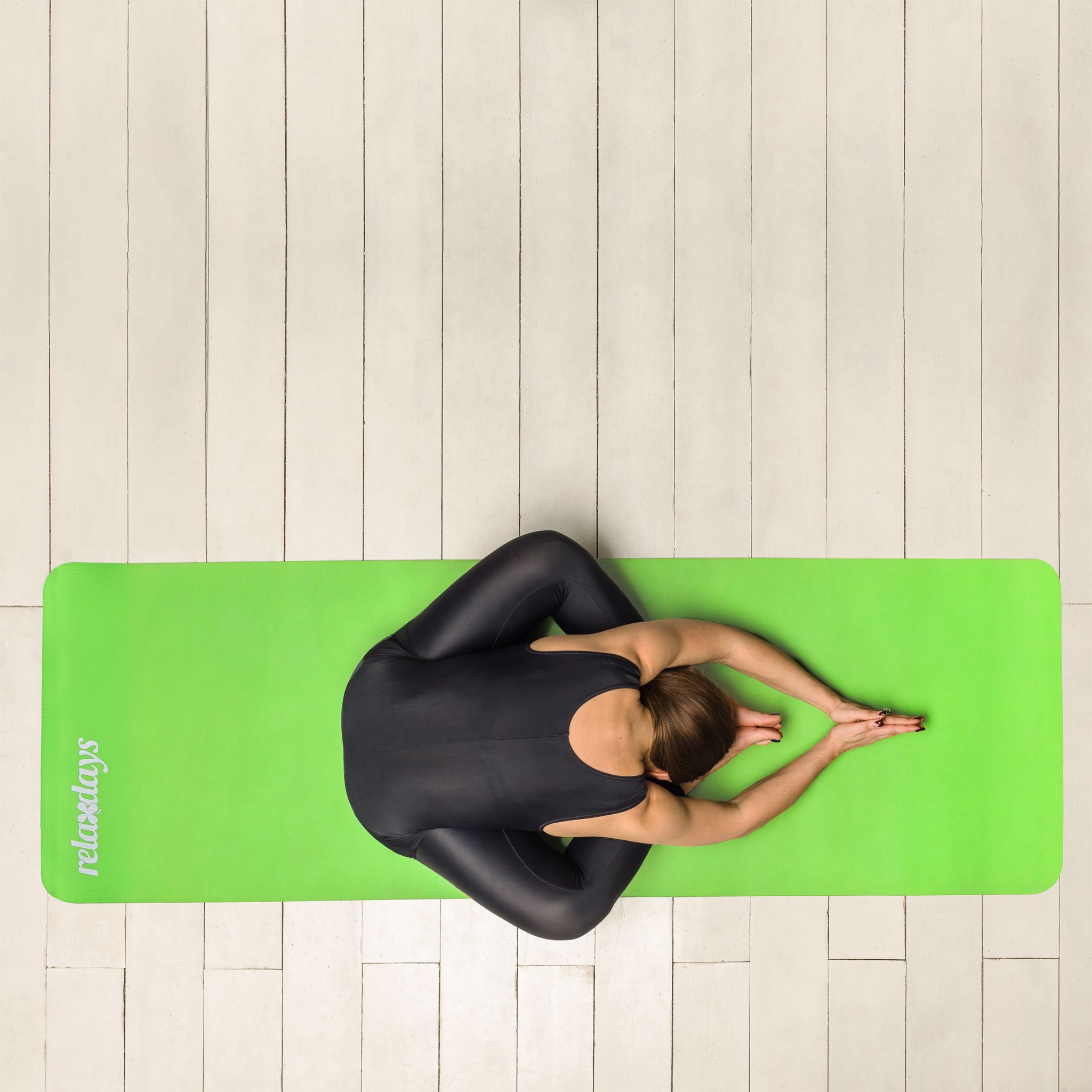 Yogamatte 1cm dick einfarbig Weiss-Schwarz von Relaxdays