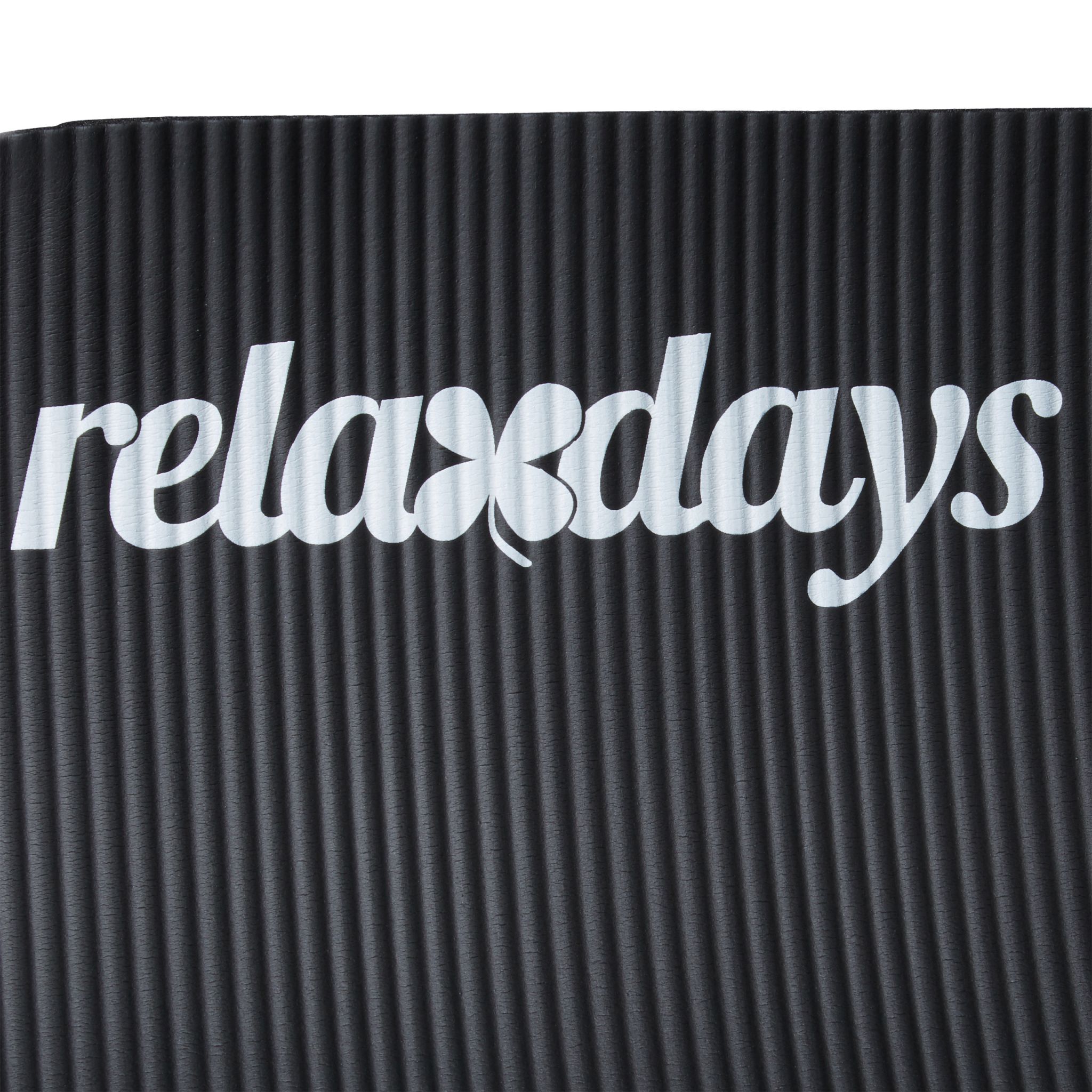 Yogamatte 1cm dick einfarbig Weiss-Schwarz von Relaxdays