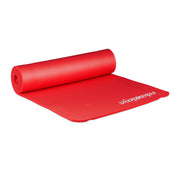 Yogamatte 1cm dick einfarbig Weiss-Rot von Relaxdays