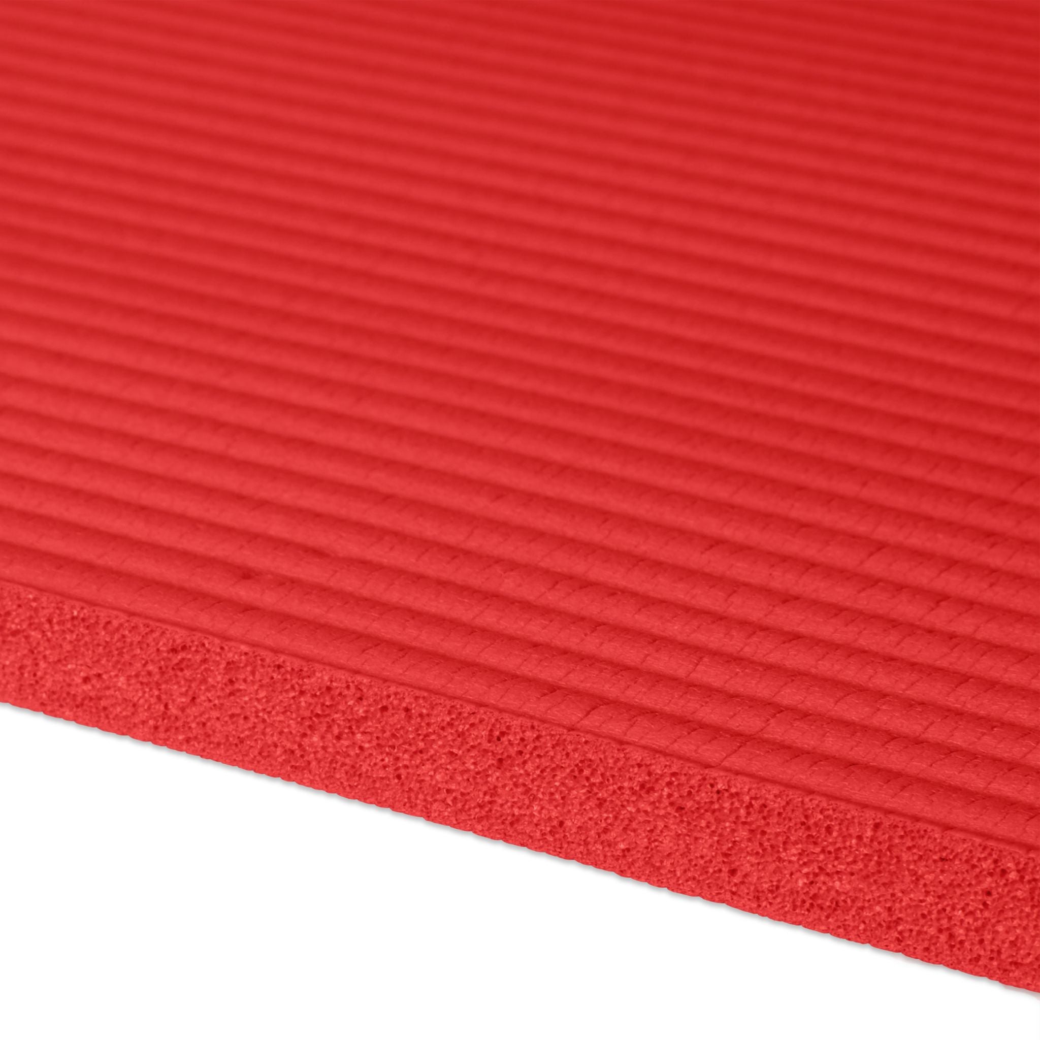 Yogamatte 1cm dick einfarbig Weiss-Rot von Relaxdays