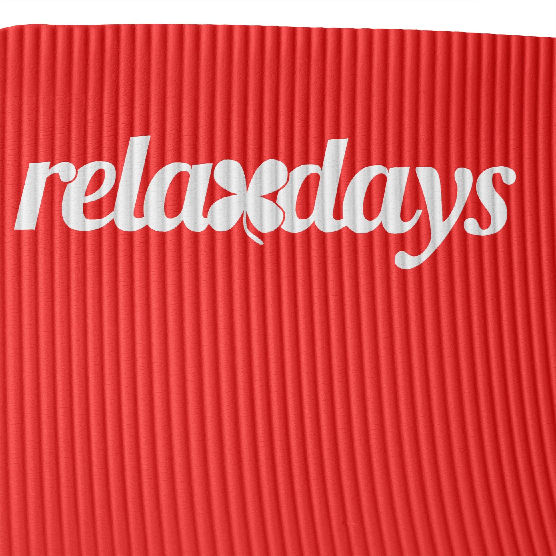 Yogamatte 1cm dick einfarbig Weiss-Rot von Relaxdays