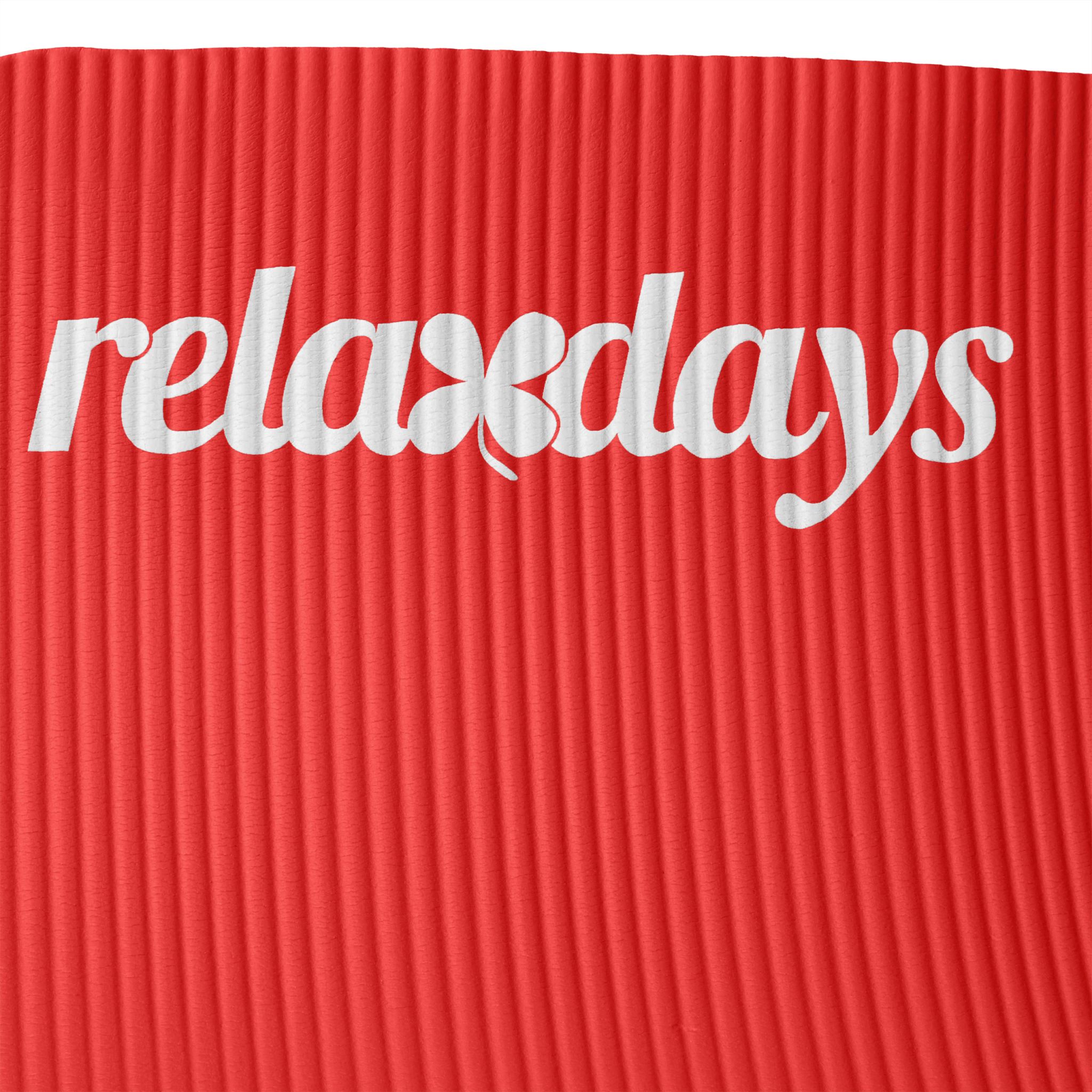Yogamatte 1cm dick einfarbig Weiss-Rot von Relaxdays