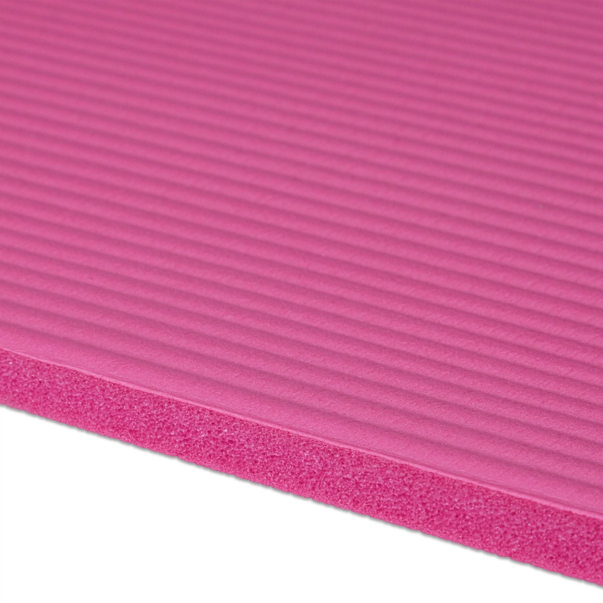 Yogamatte 1cm dick einfarbig Weiss-Pink von Relaxdays