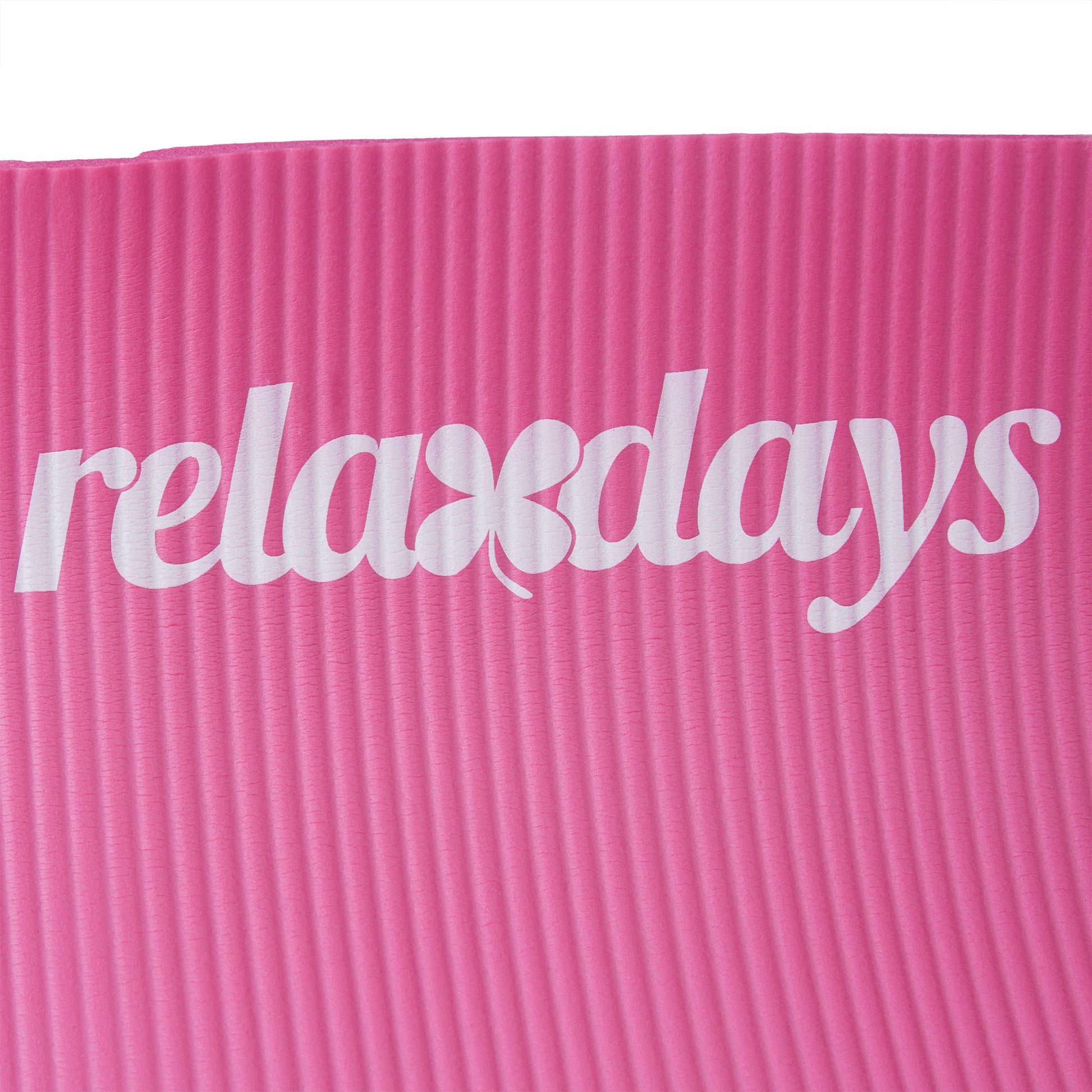 Yogamatte 1cm dick einfarbig Weiss-Pink von Relaxdays