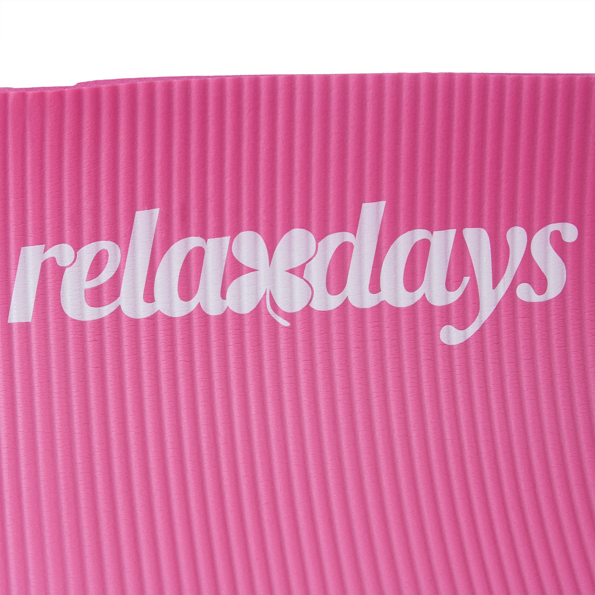 Yogamatte 1cm dick einfarbig Weiss-Pink von Relaxdays