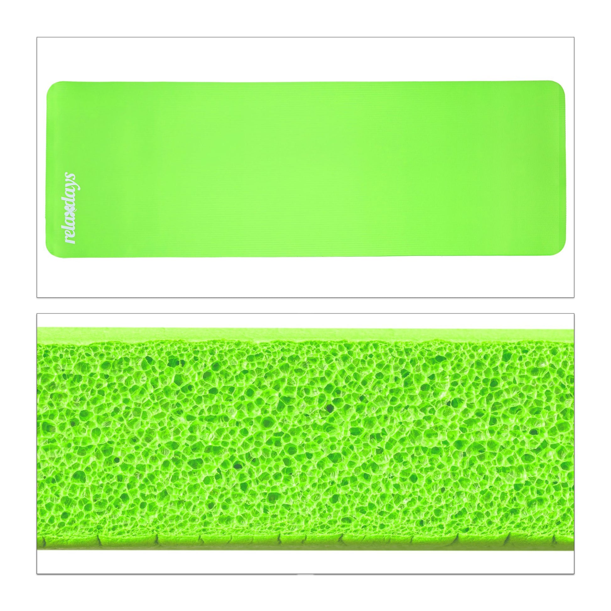Yogamatte 1cm dick einfarbig Weiss-Grün von Relaxdays