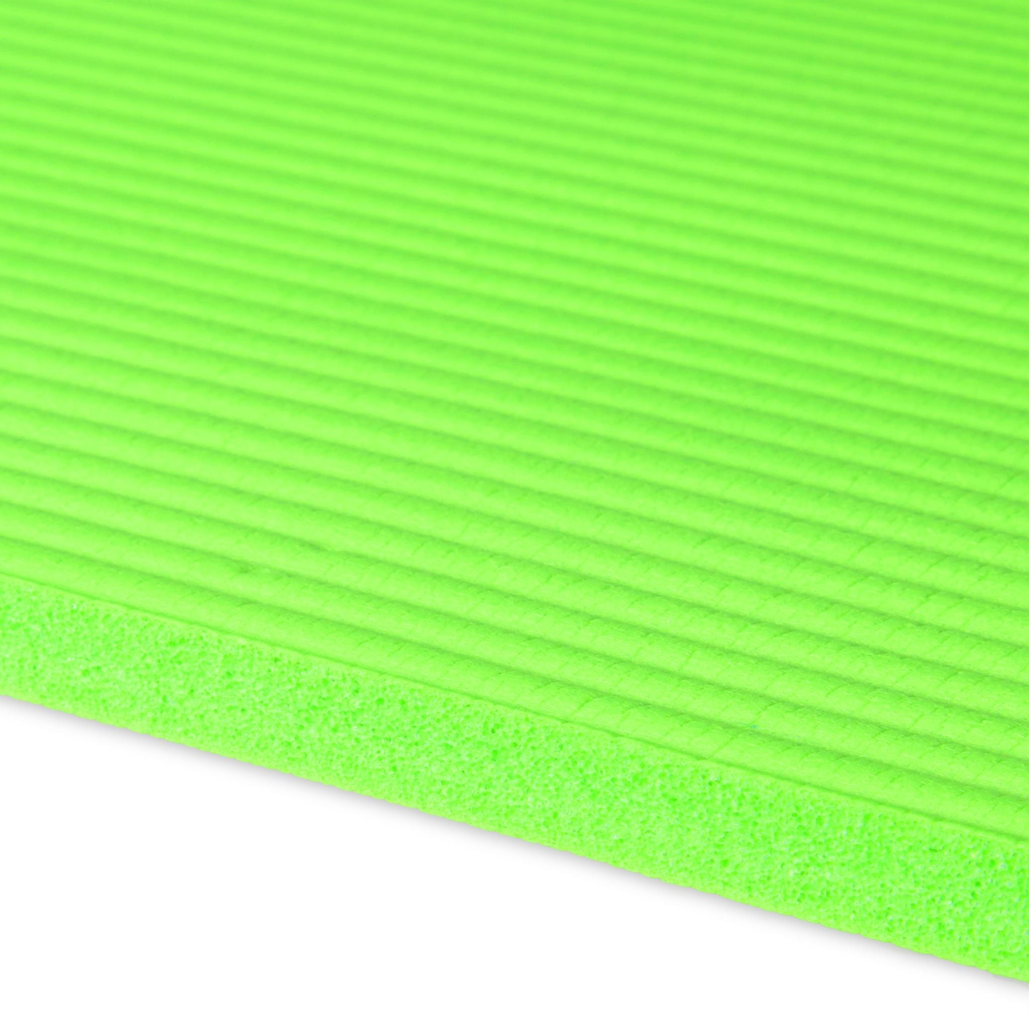 Yogamatte 1cm dick einfarbig Weiss-Grün von Relaxdays
