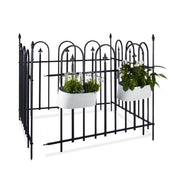 Gartenzaun Metall 4er-Set GOTH Schwarz von Relaxdays