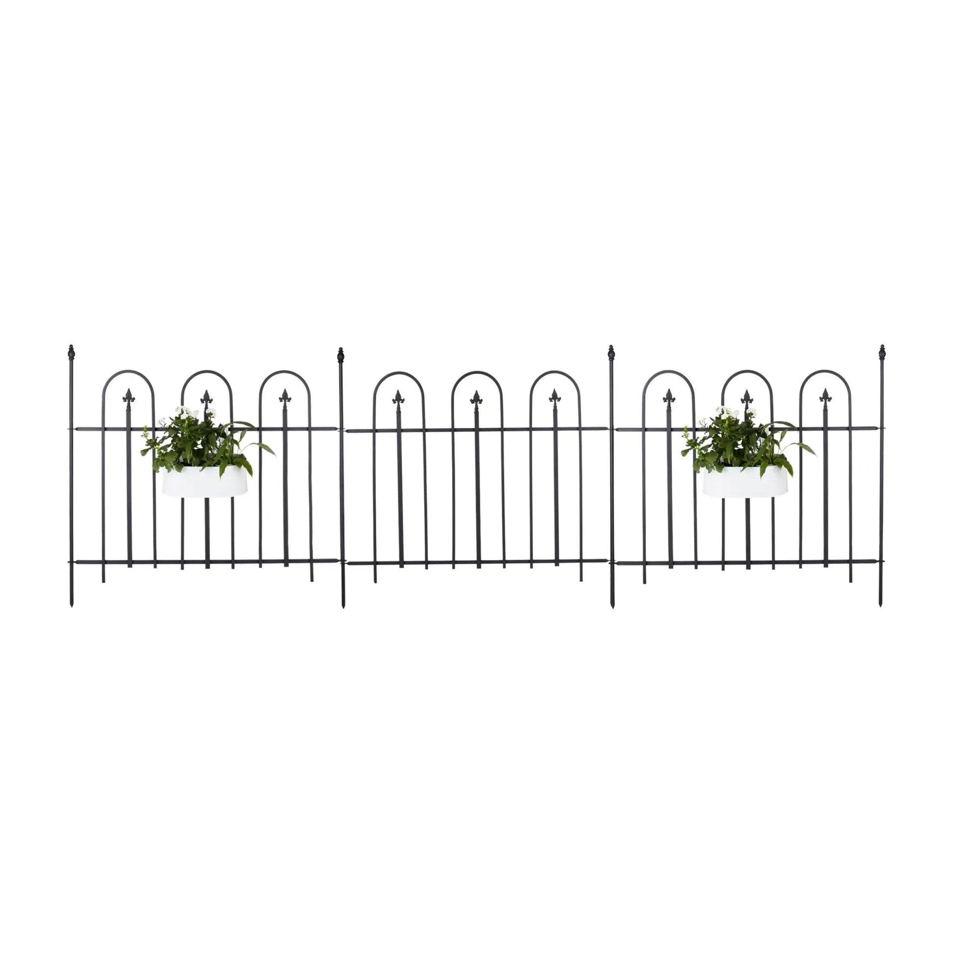 Gartenzaun Metall 4er-Set GOTH Schwarz von Relaxdays