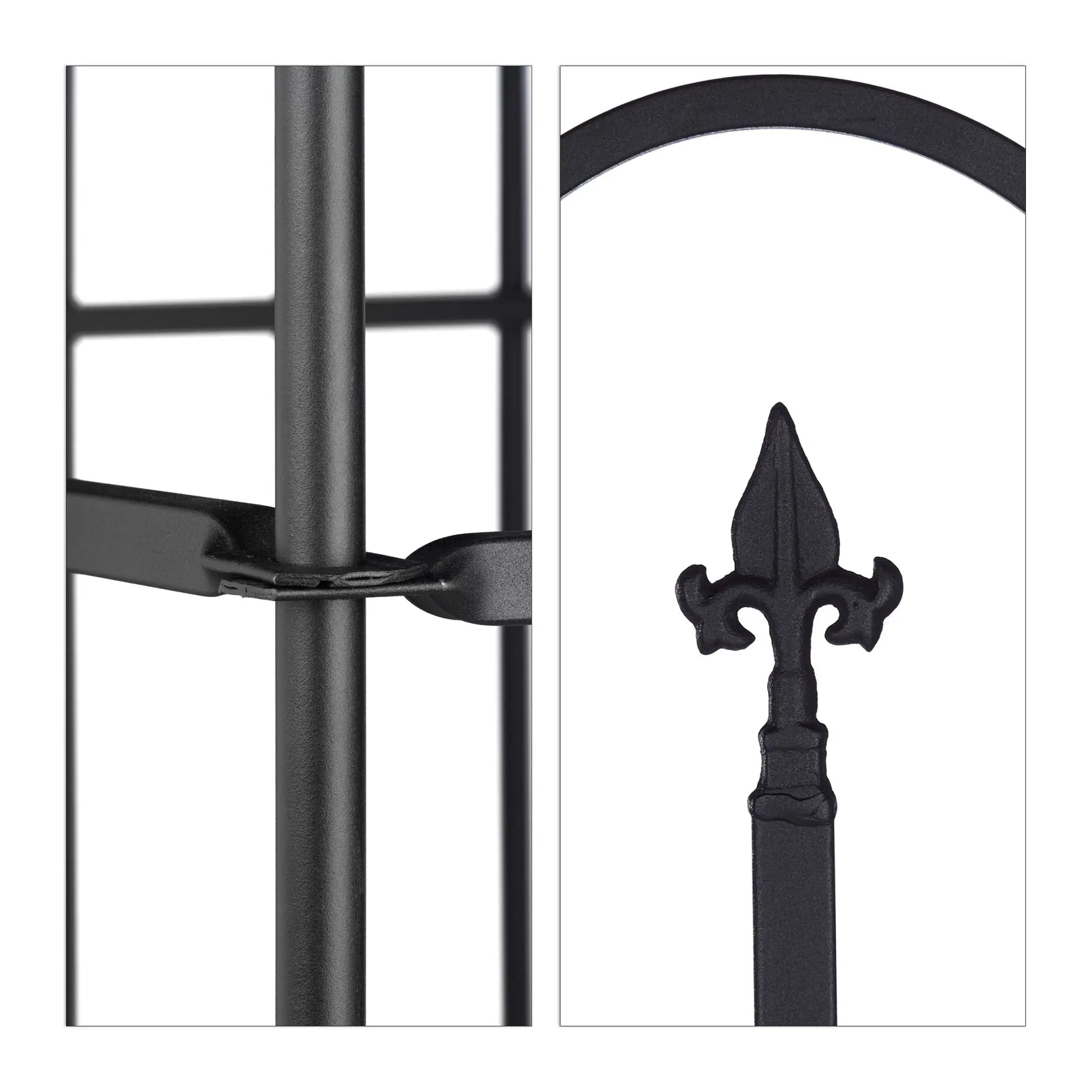 Gartenzaun Metall 4er-Set GOTH Schwarz von Relaxdays