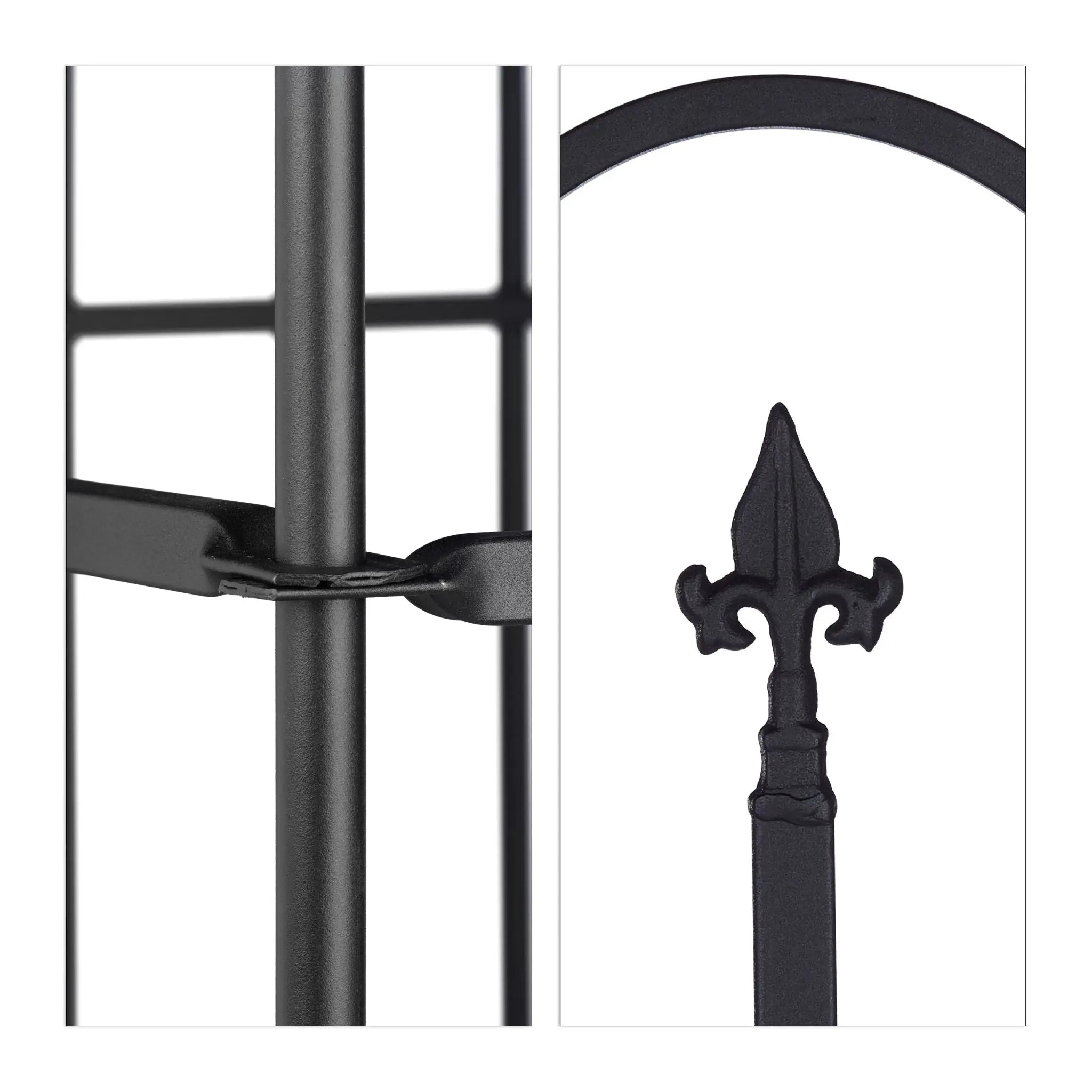 Gartenzaun Metall 4er-Set GOTH Schwarz von Relaxdays