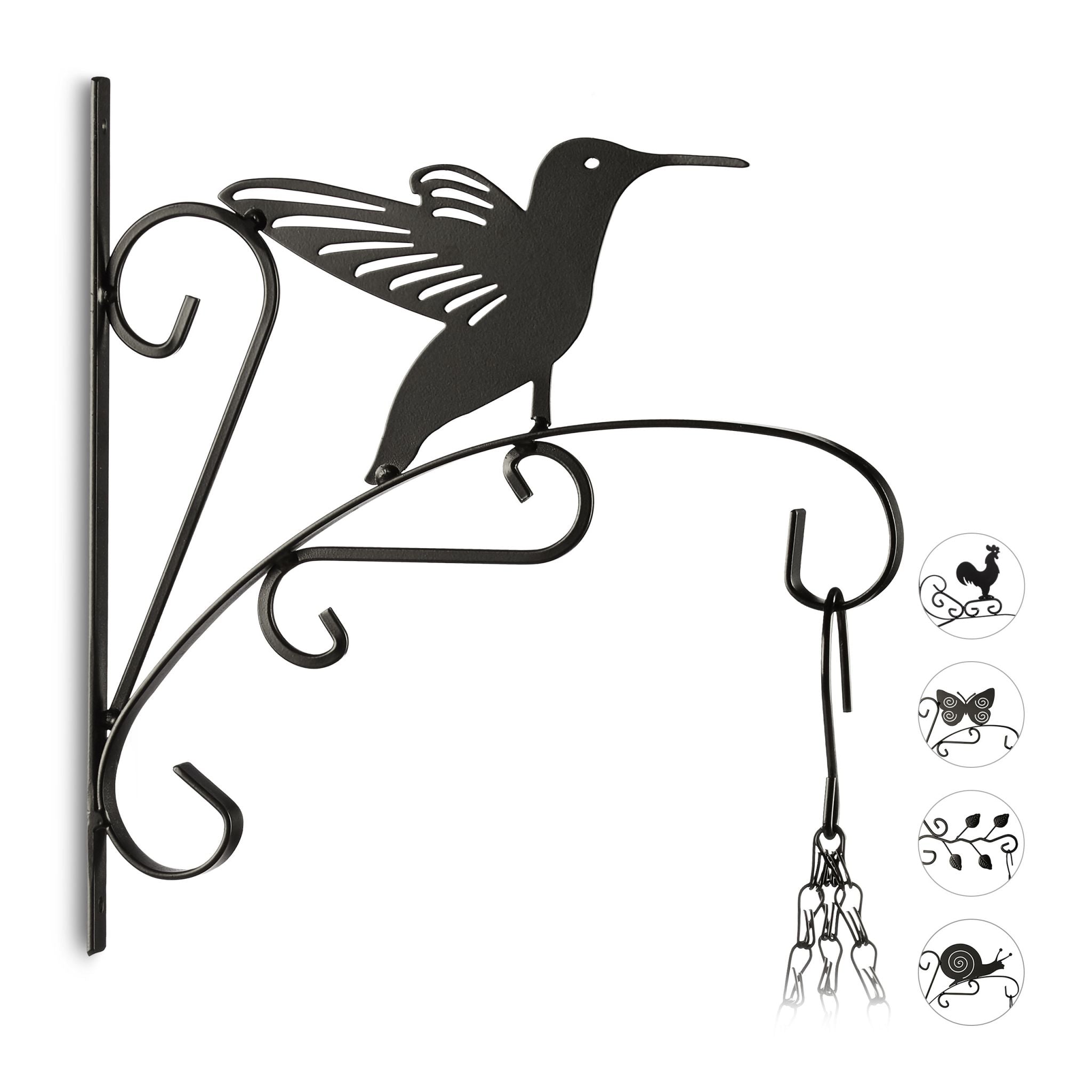 Blumenhaken mit verschiedenen Motiven Schwarz von Relaxdays