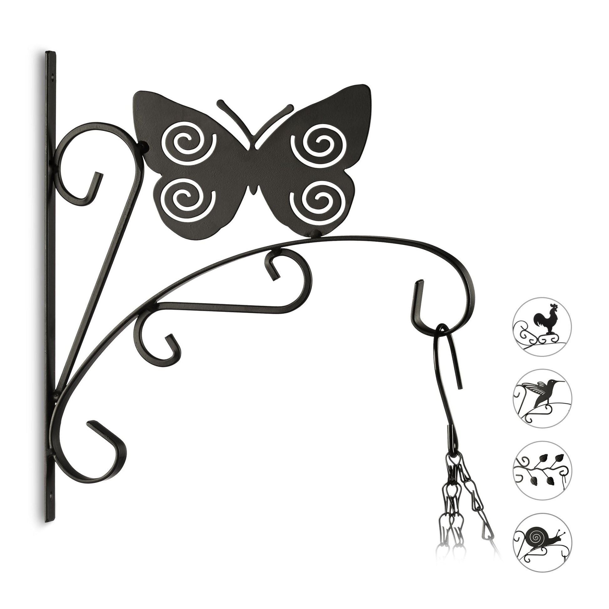 Blumenhaken mit verschiedenen Motiven Schwarz von Relaxdays