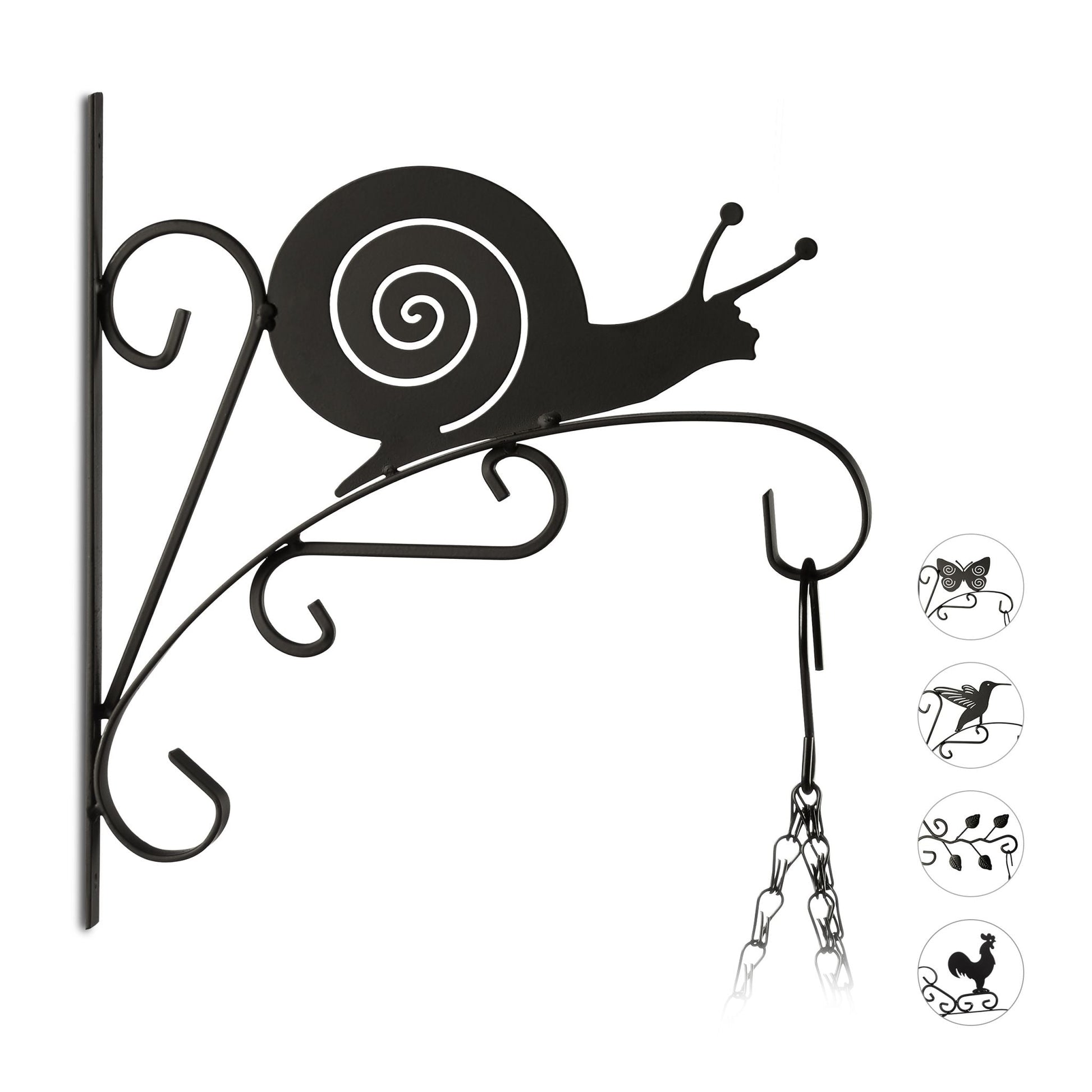 Blumenhaken mit verschiedenen Motiven Schwarz von Relaxdays