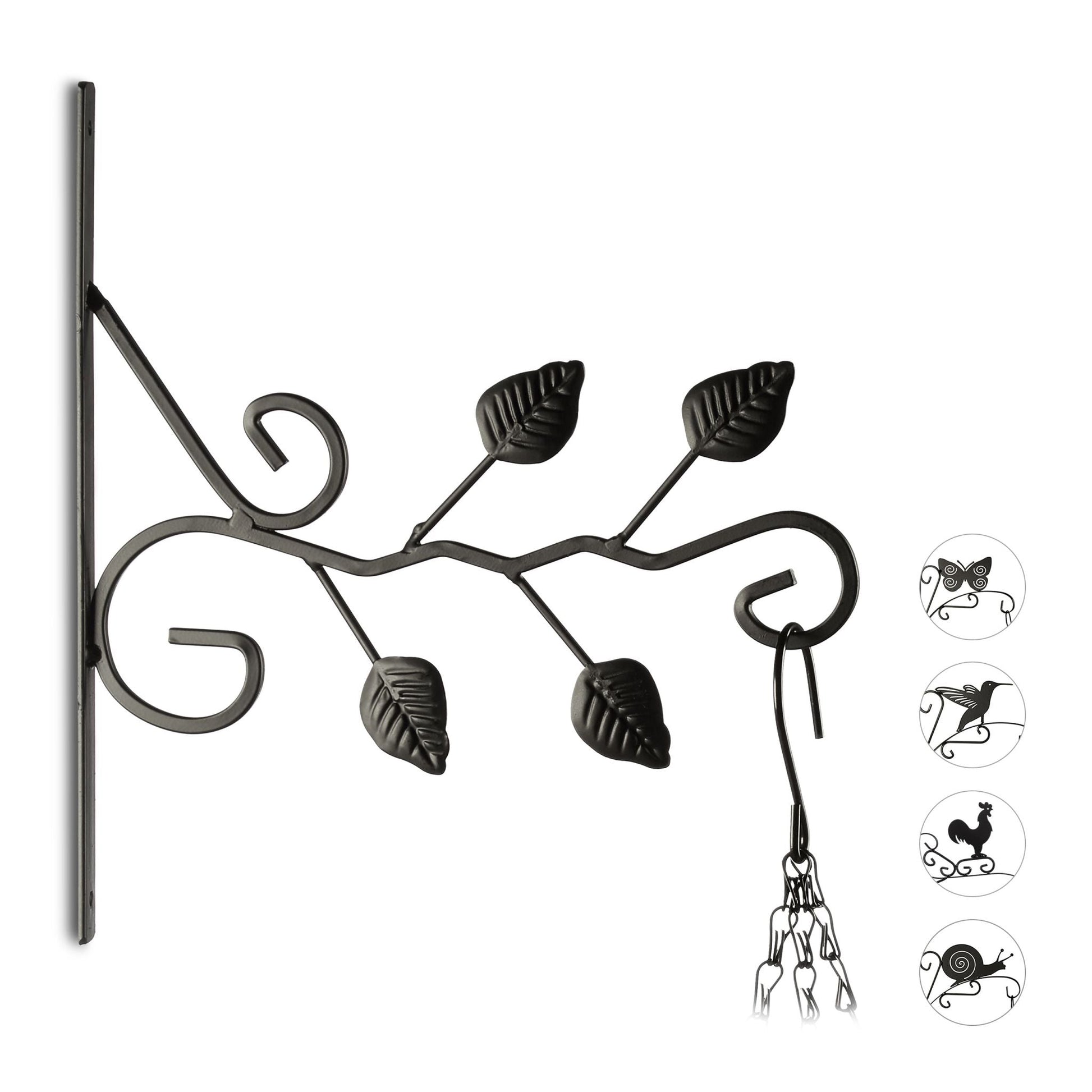Blumenhaken mit verschiedenen Motiven Schwarz von Relaxdays