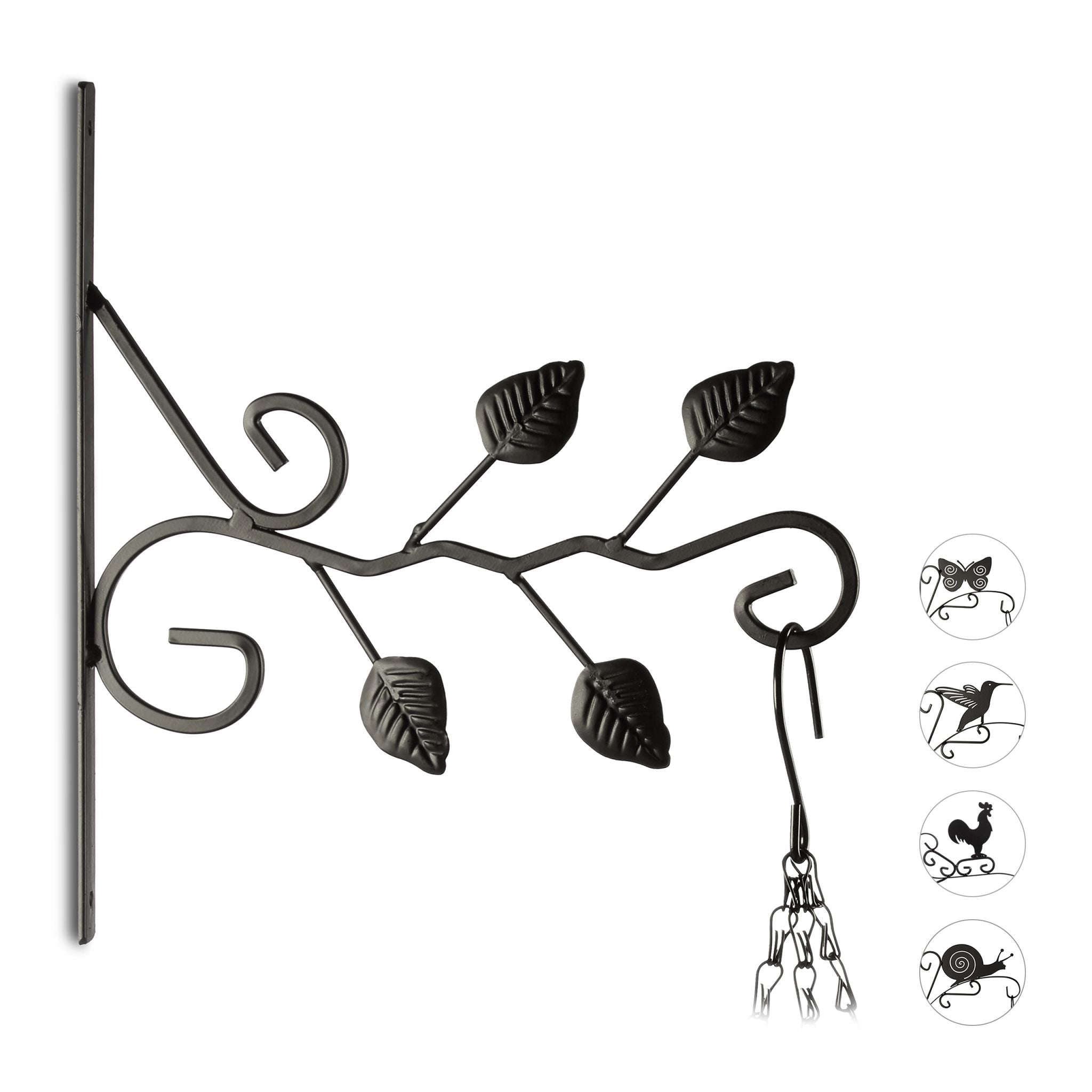 Blumenhaken mit verschiedenen Motiven Schwarz von Relaxdays