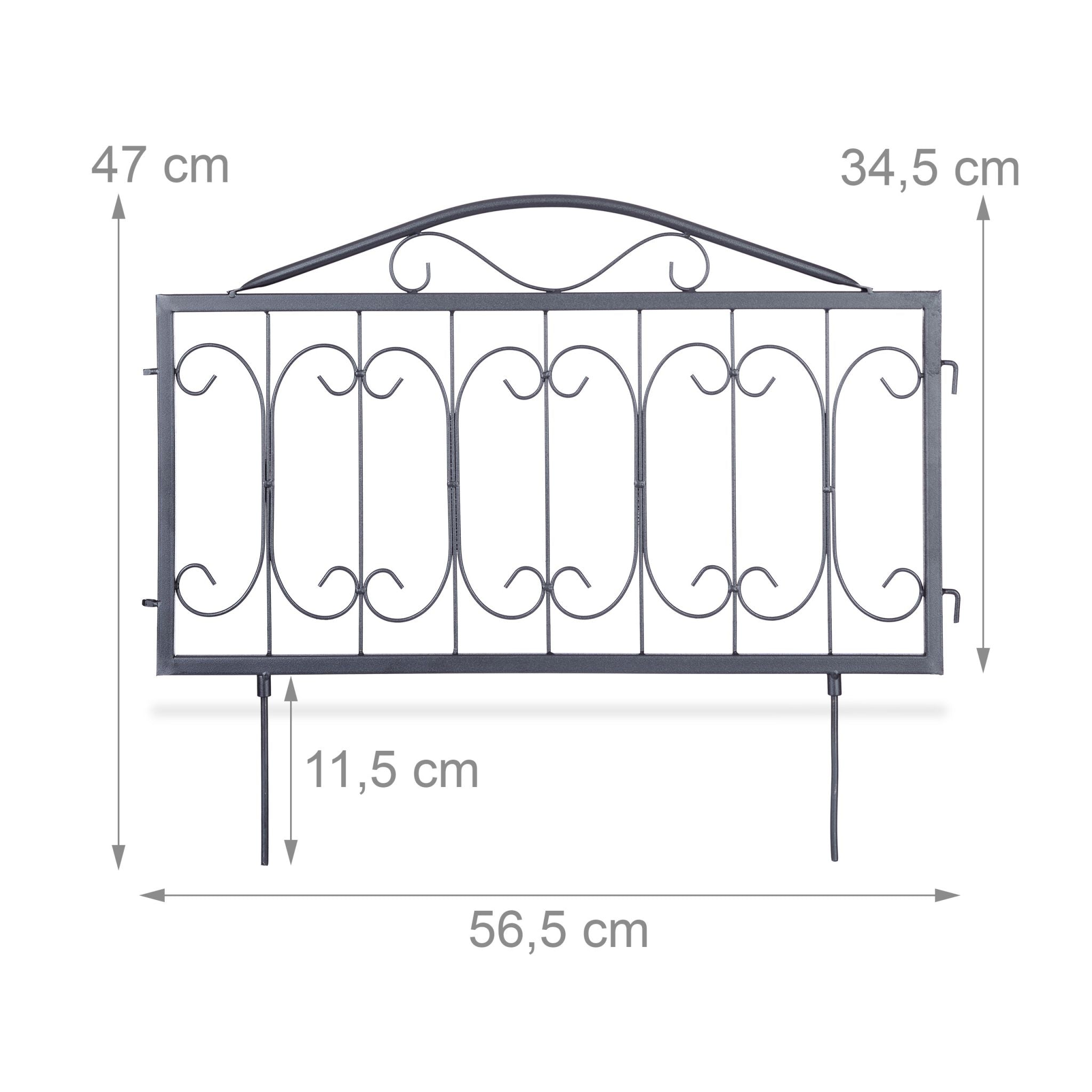 Beetzaun Metall 4er-Set GOTH Schwarz