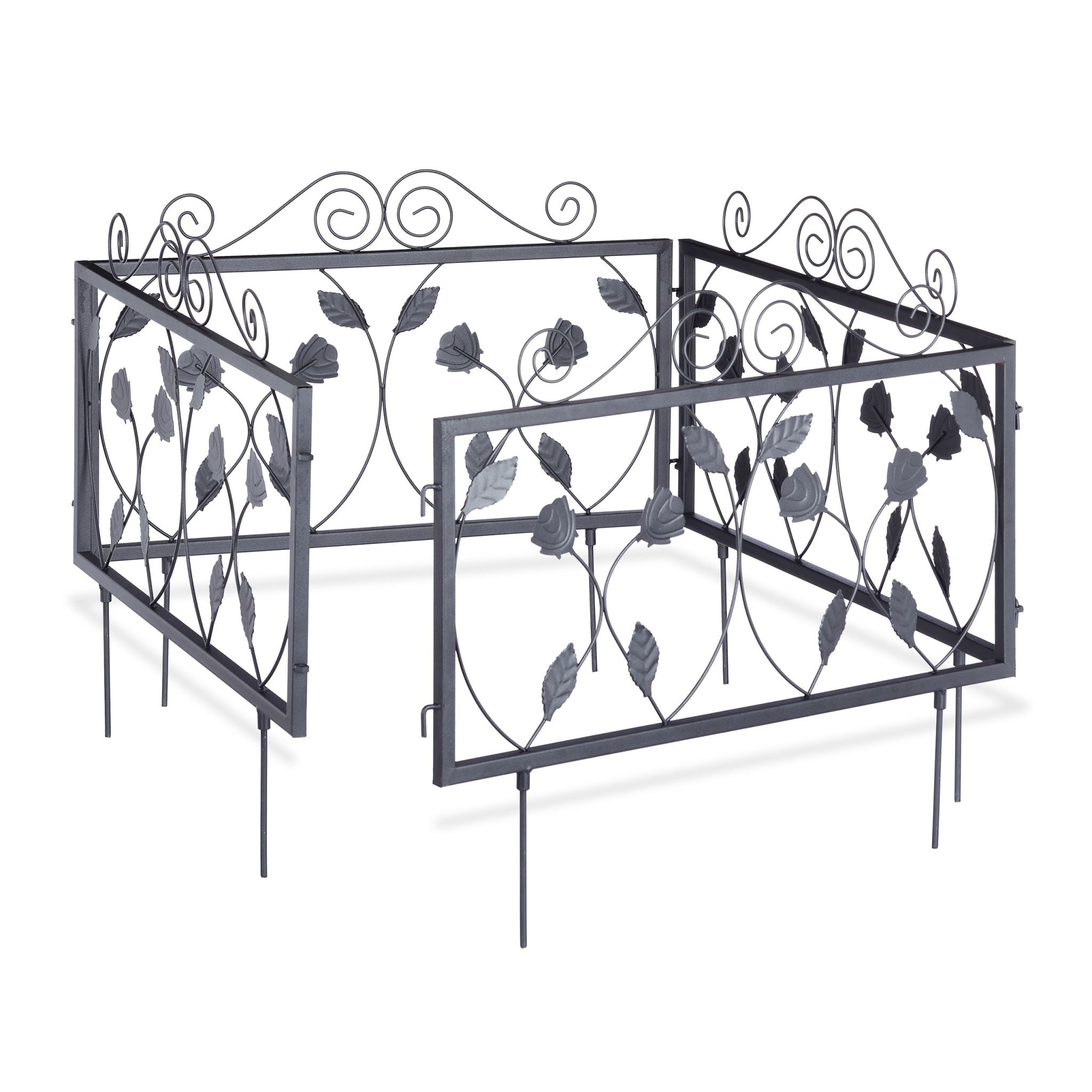 Beetzaun Metall 4er-Set GOTH Schwarz