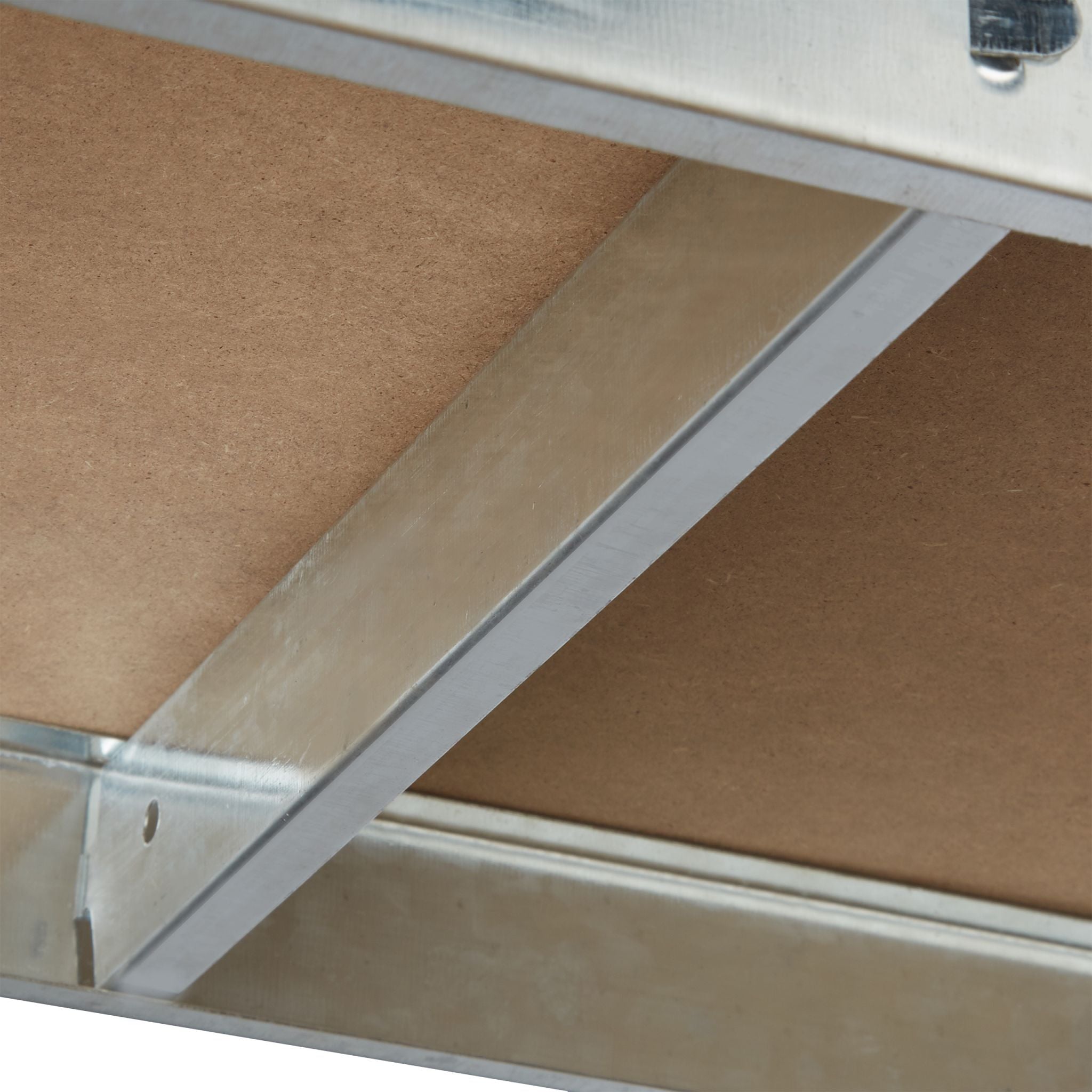 Schwerlastregal mit Werkbank Braun-Silber