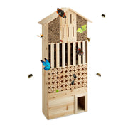 Insektenhotel natur XXL mit Igelhaus Hellbraun von Relaxdays