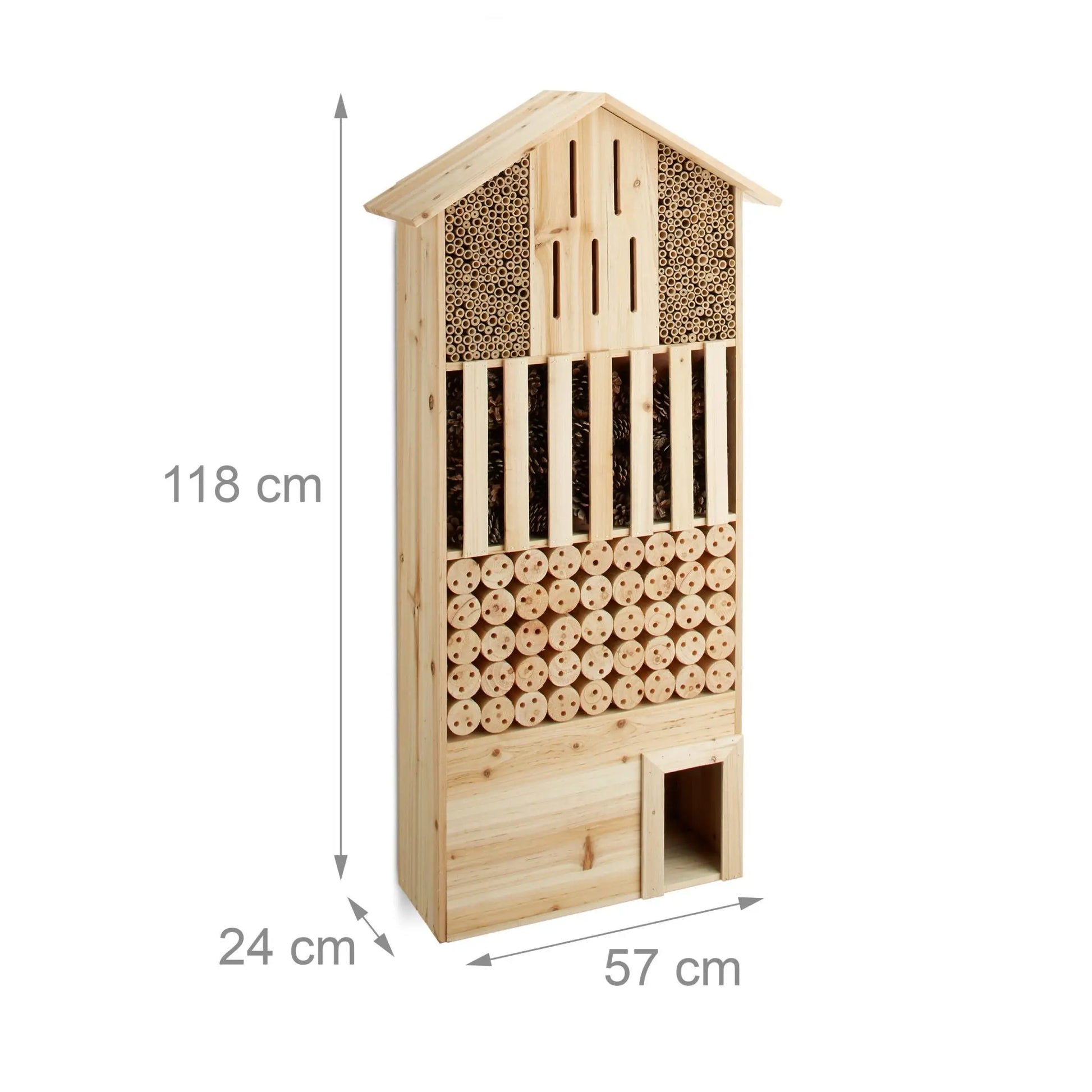 Insektenhotel natur XXL mit Igelhaus Hellbraun von Relaxdays