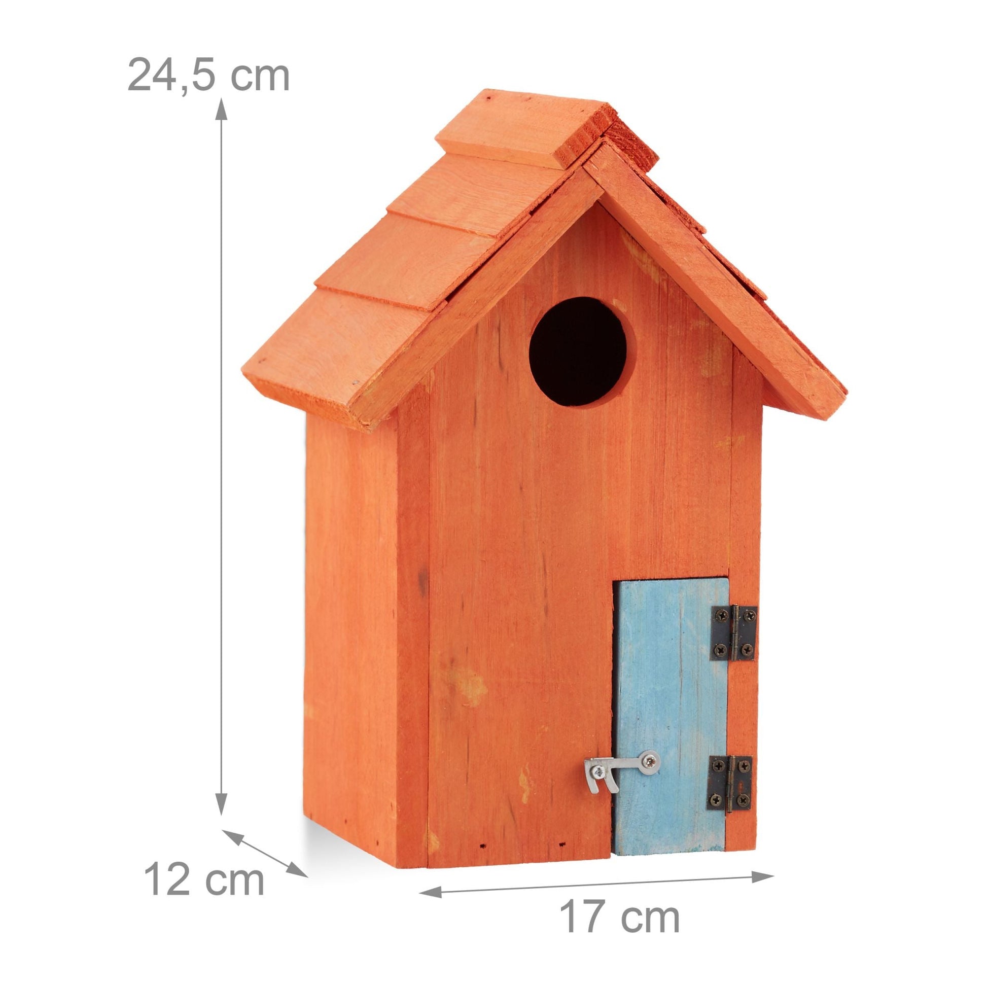 Nistkasten Häuschenform farbig Orange von Relaxdays