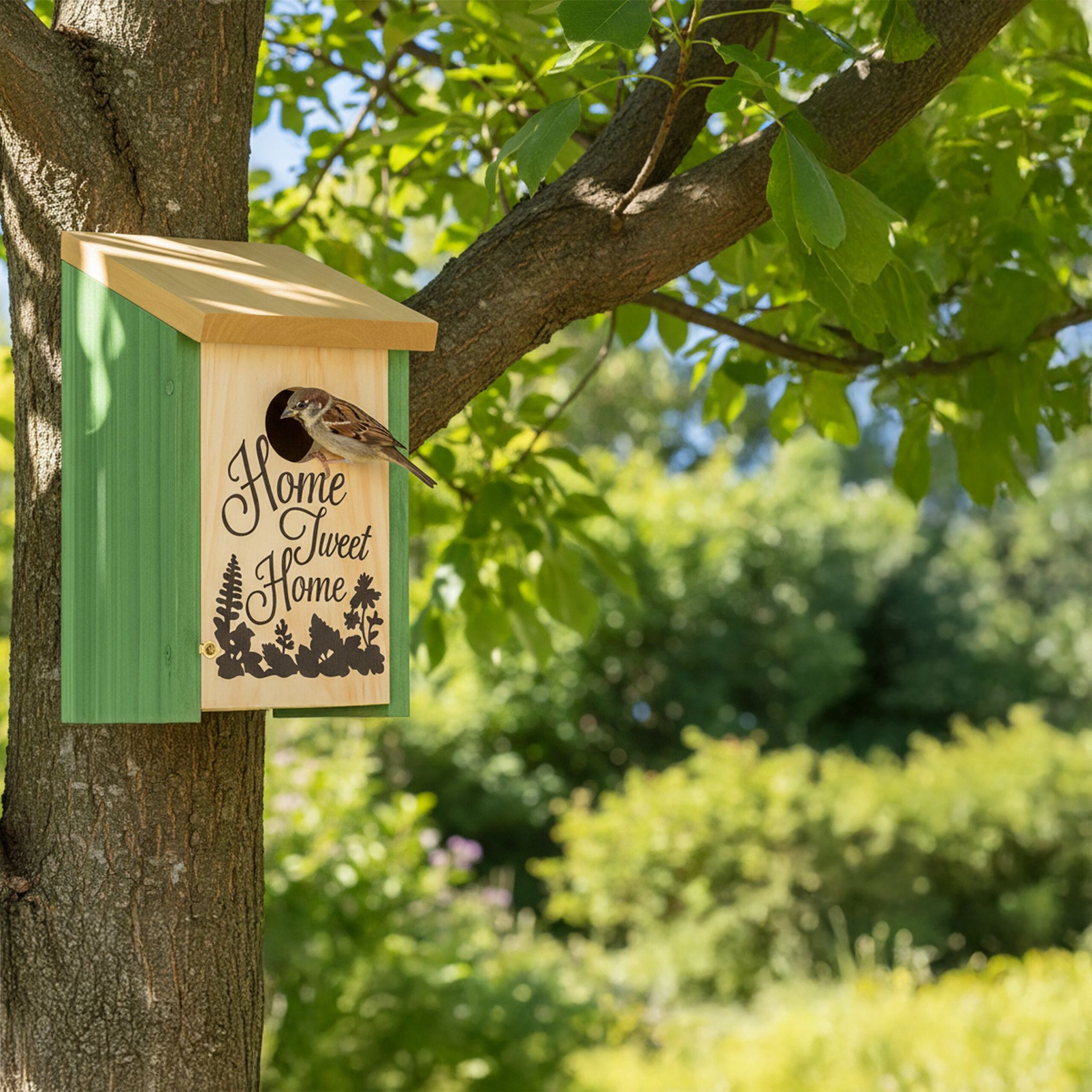 Nistkasten Home Tweet Home Gelb-Grün-Hellbraun von Relaxdays