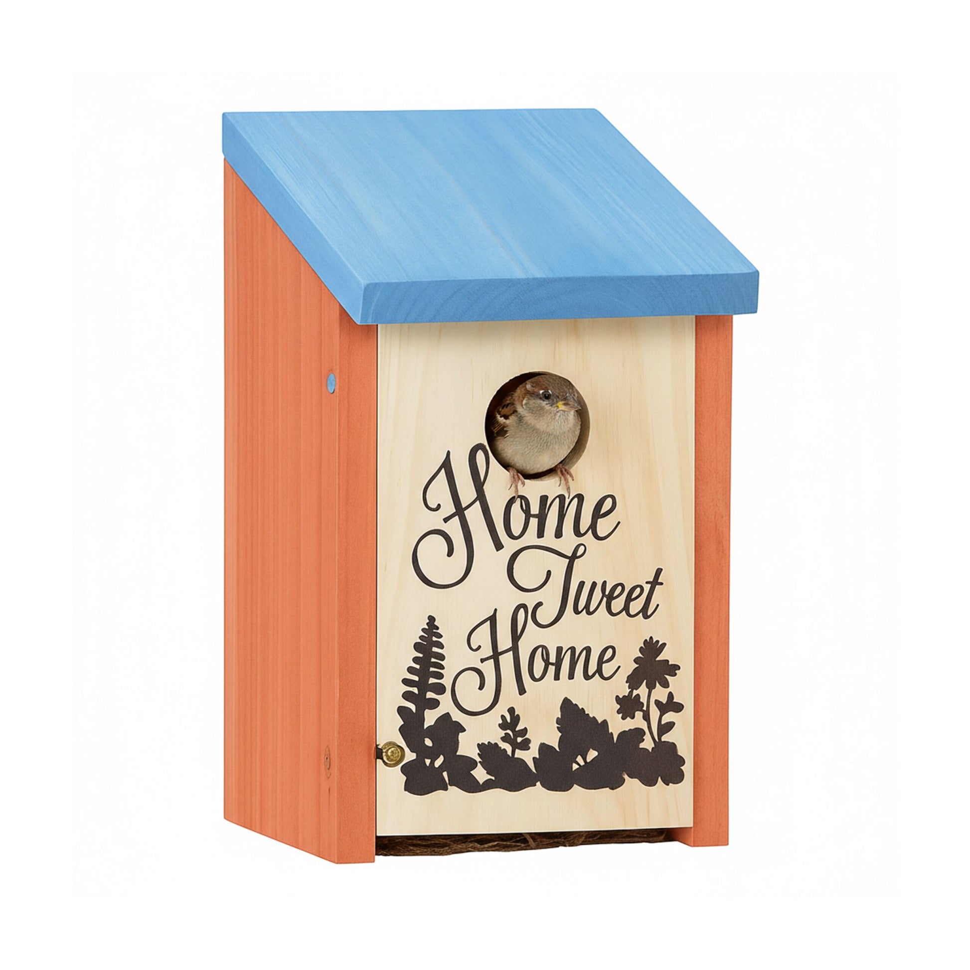 Nistkasten Home Tweet Home Hellblau-Hellbraun-Orange von Relaxdays