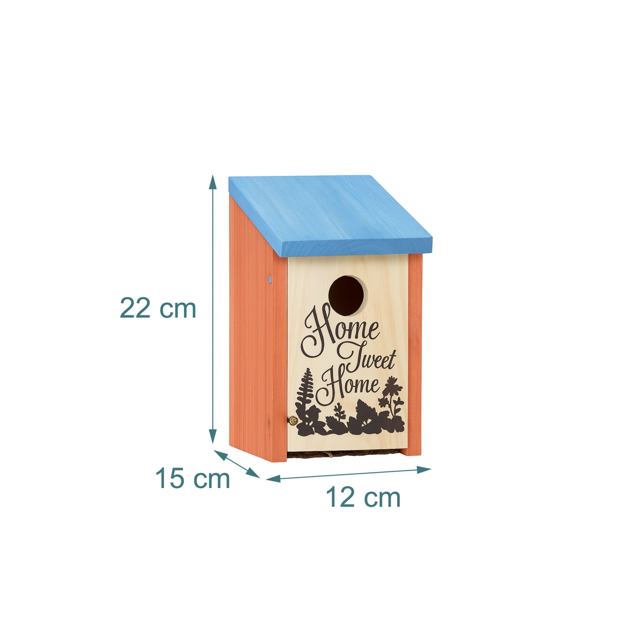 Nistkasten Home Tweet Home Hellblau-Hellbraun-Orange von Relaxdays