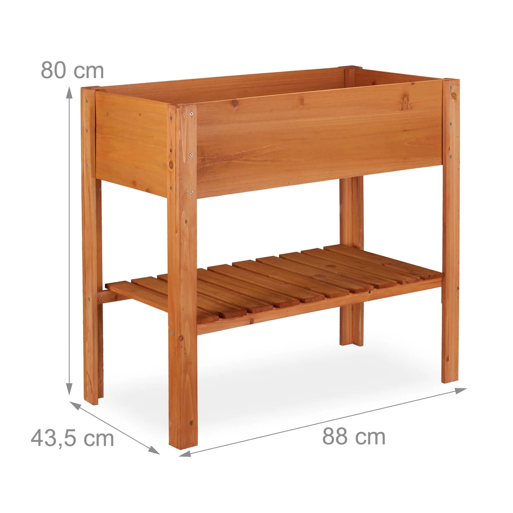 Hochbeet Holz mit Ablagefach Dunkelbraun von Relaxdays