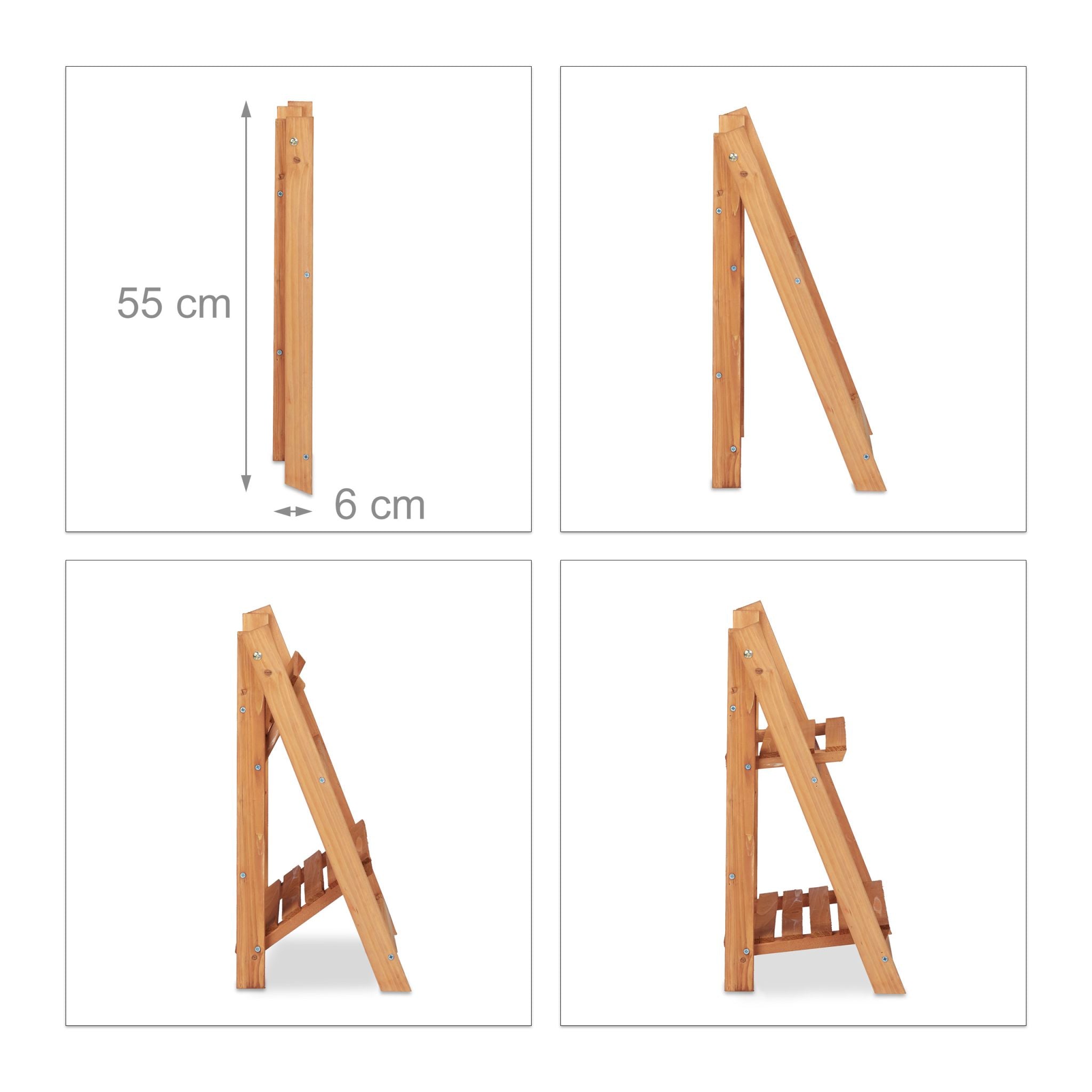 Blumentreppe Holz Hellbraun von Relaxdays