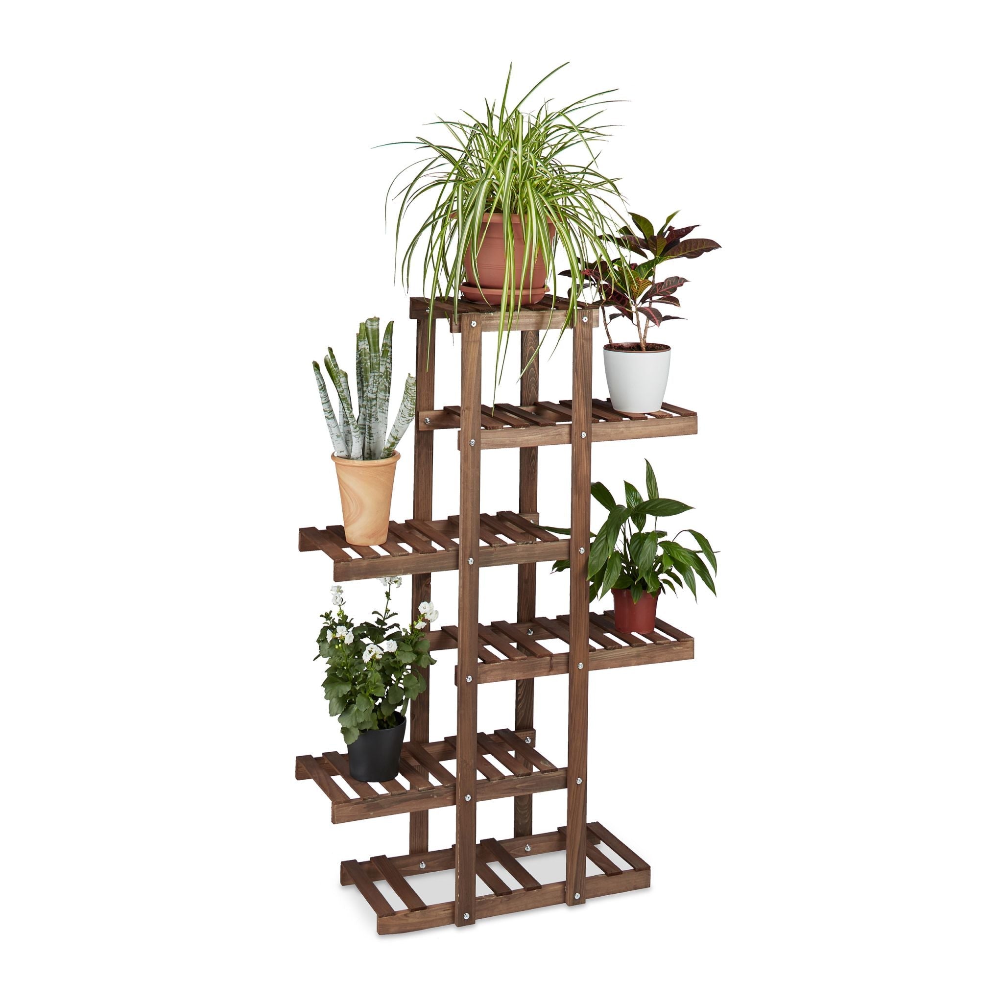 Blumenregal Holz Dunkelbraun von Relaxdays