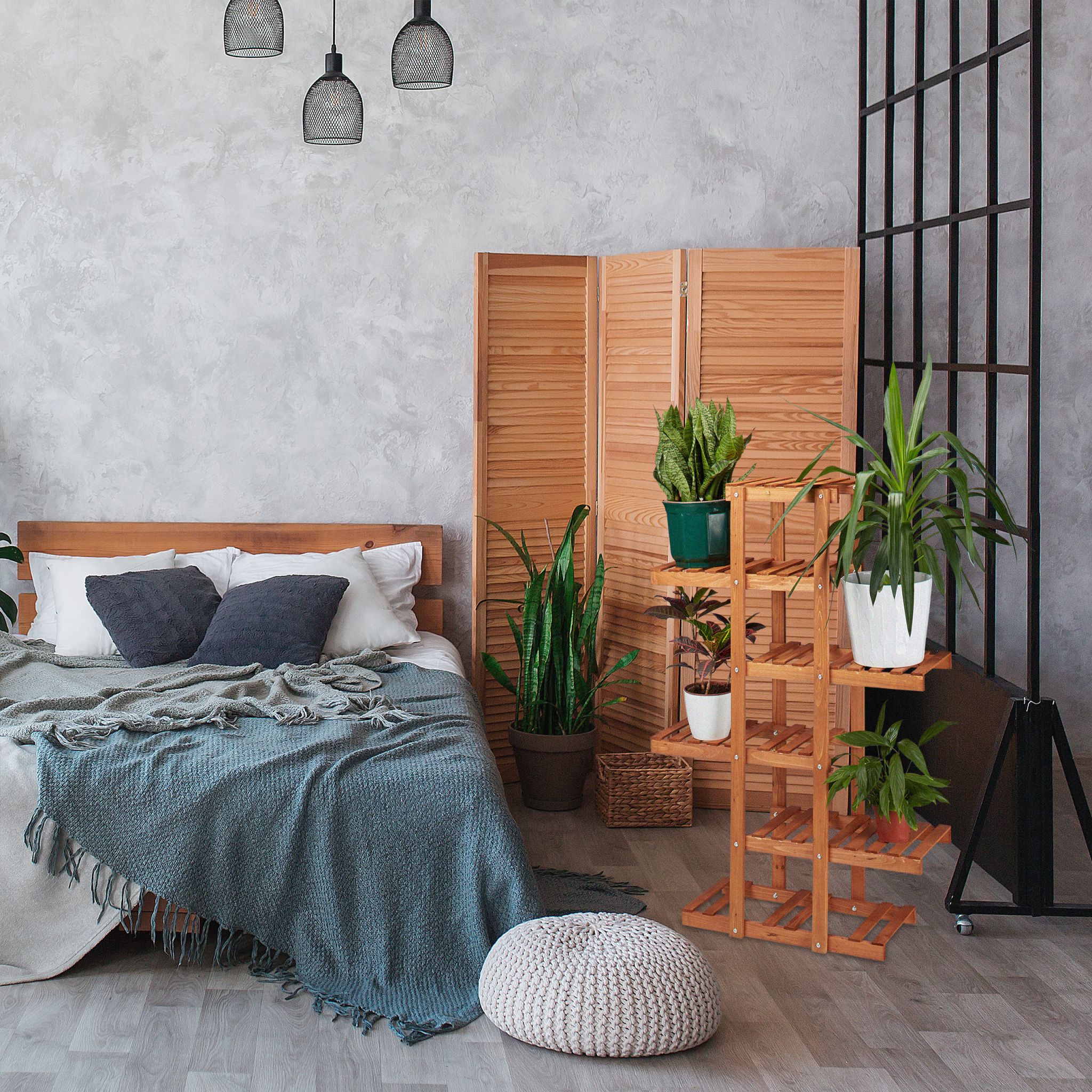 Blumenregal Holz Dunkelbraun von Relaxdays