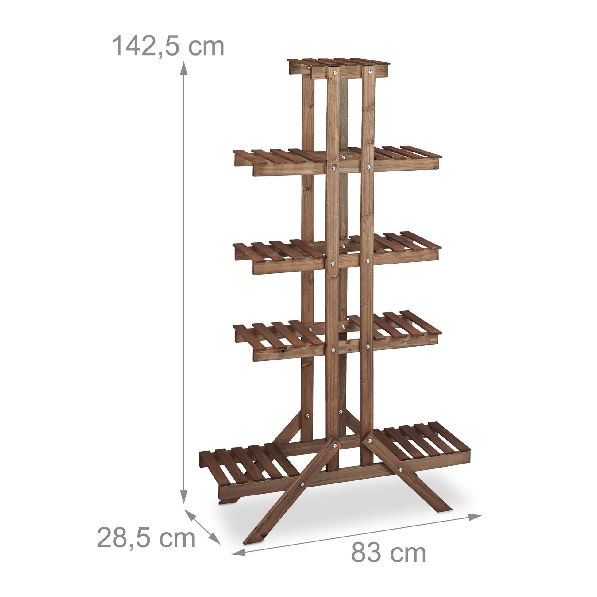 Blumentreppe 5 Ebenen Dunkelbraun von Relaxdays