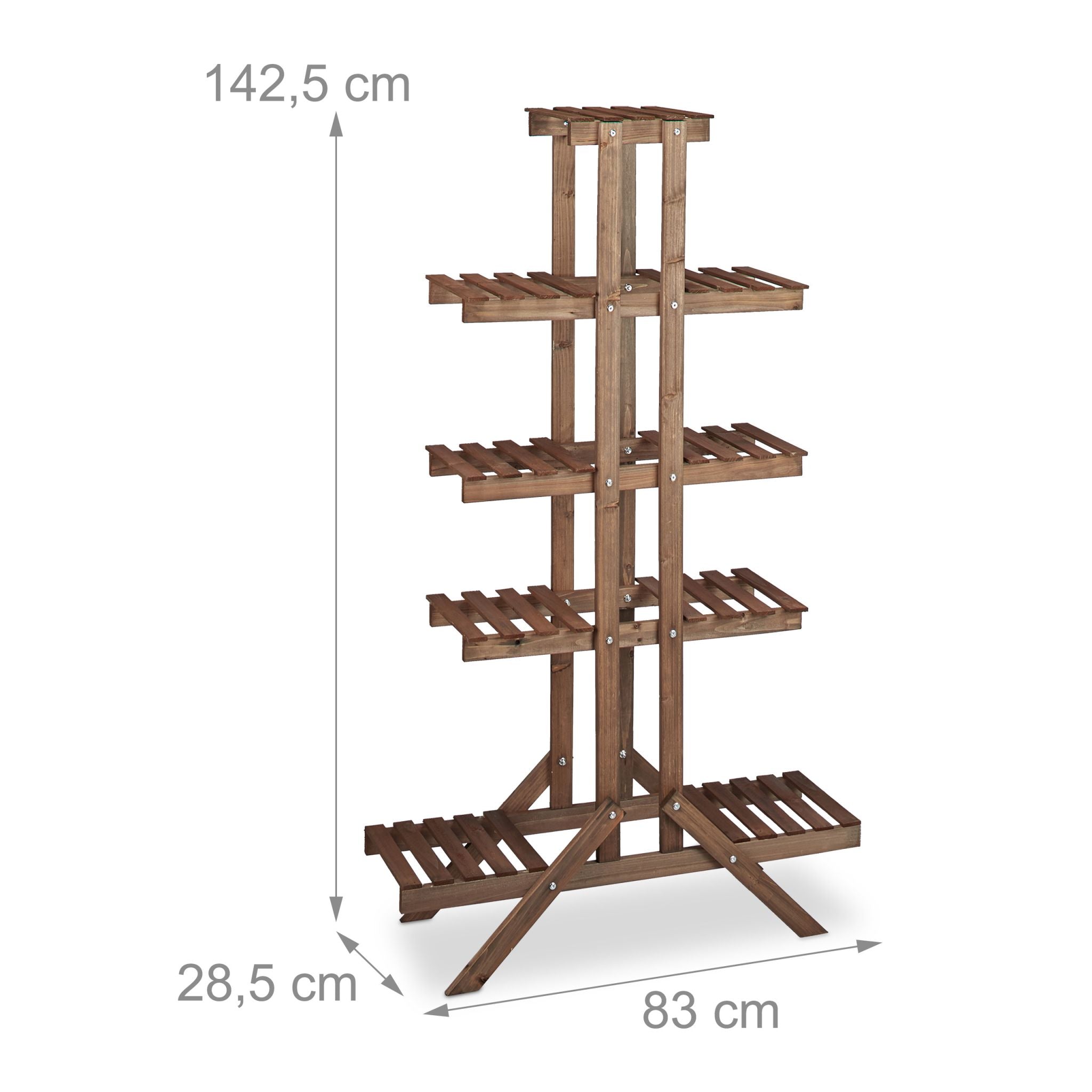 Blumentreppe 5 Ebenen Dunkelbraun von Relaxdays