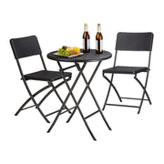 Gartenmöbel Set BASTIAN 3-teilig Schwarz von Relaxdays